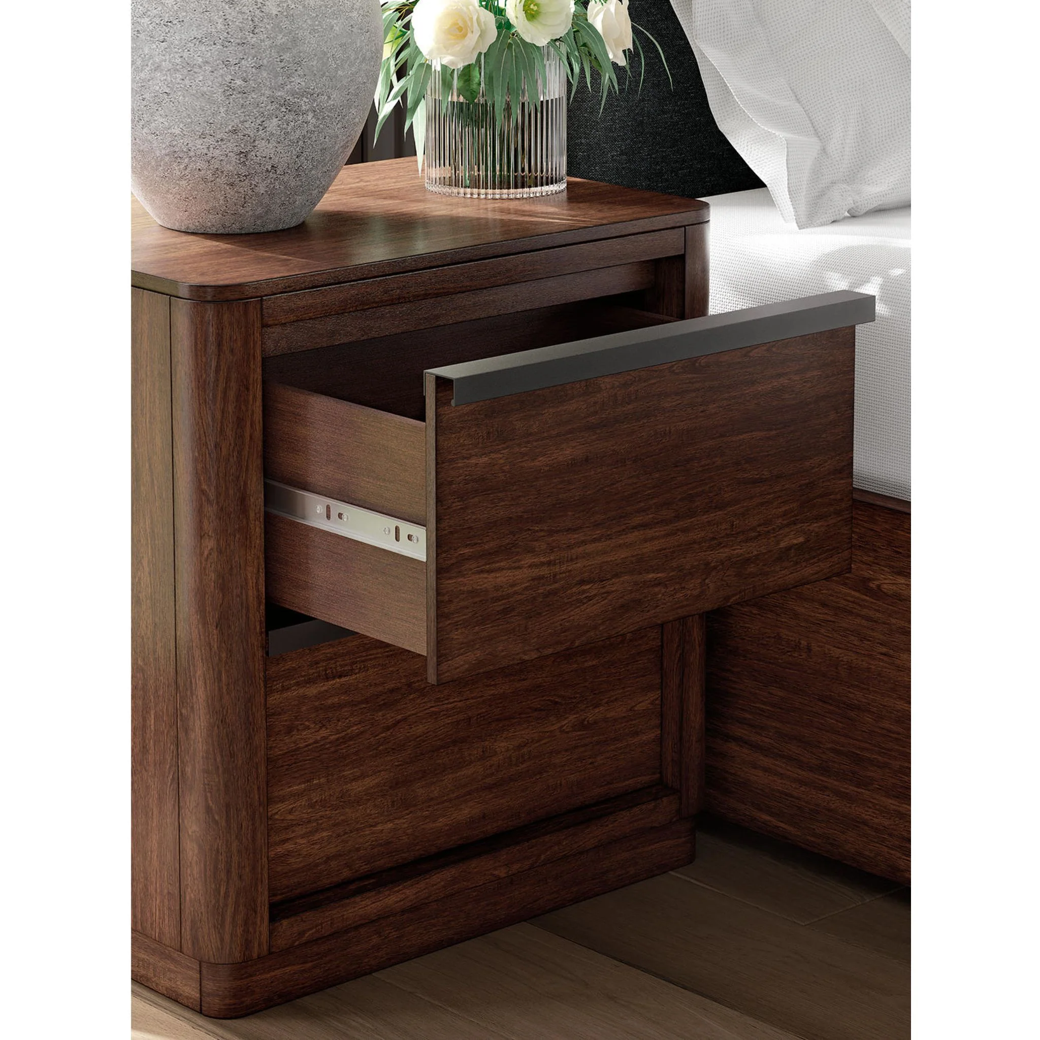 Dilenno 6 Piece King Canopy Bedroom - Dark Brown - Image 12