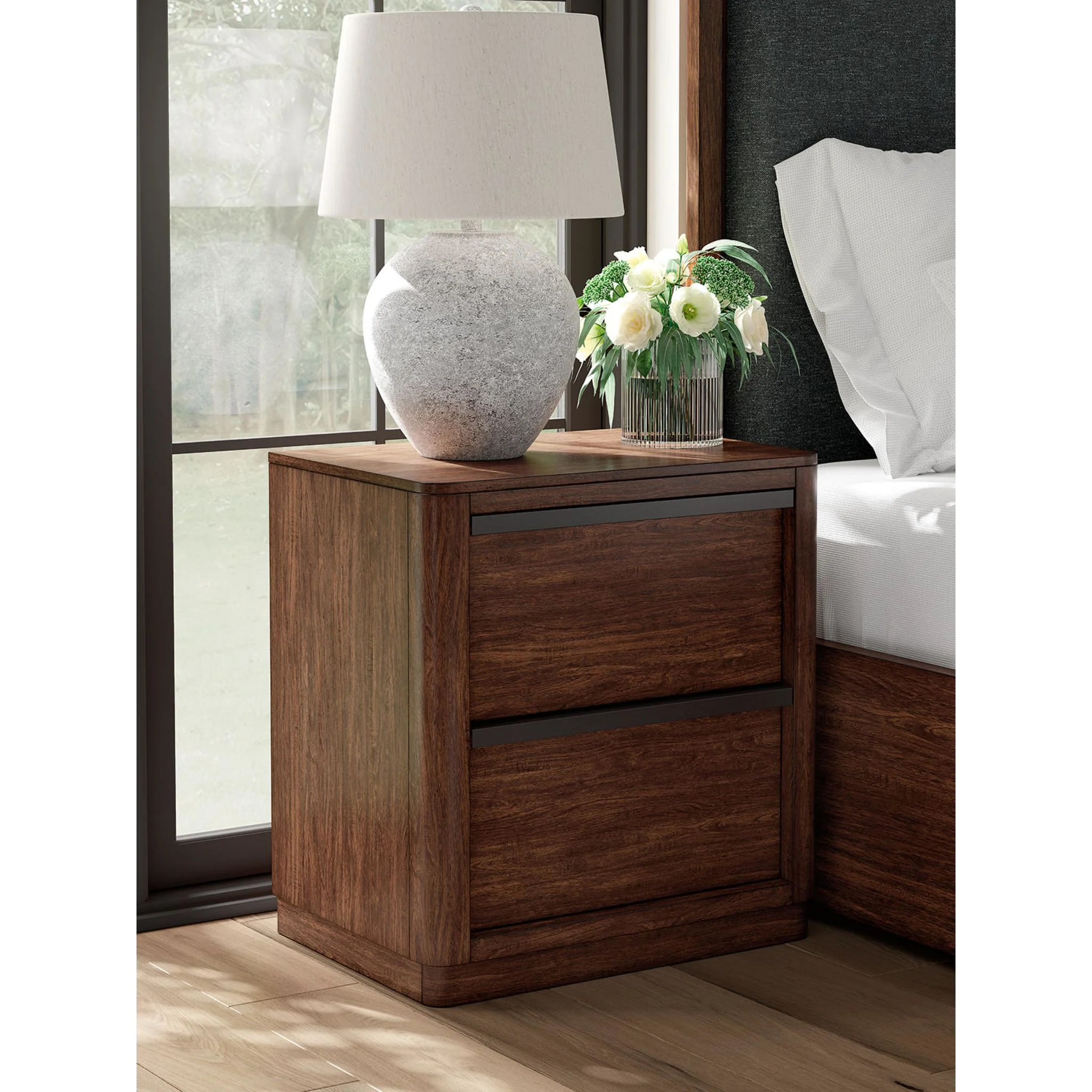 Dilenno 6 Piece King Canopy Bedroom - Dark Brown - Image 15