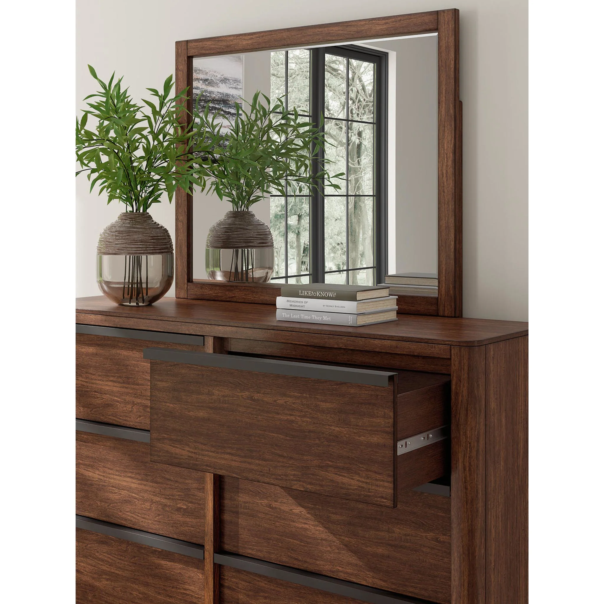 Dilenno 6 Piece King Canopy Bedroom - Dark Brown - Image 4