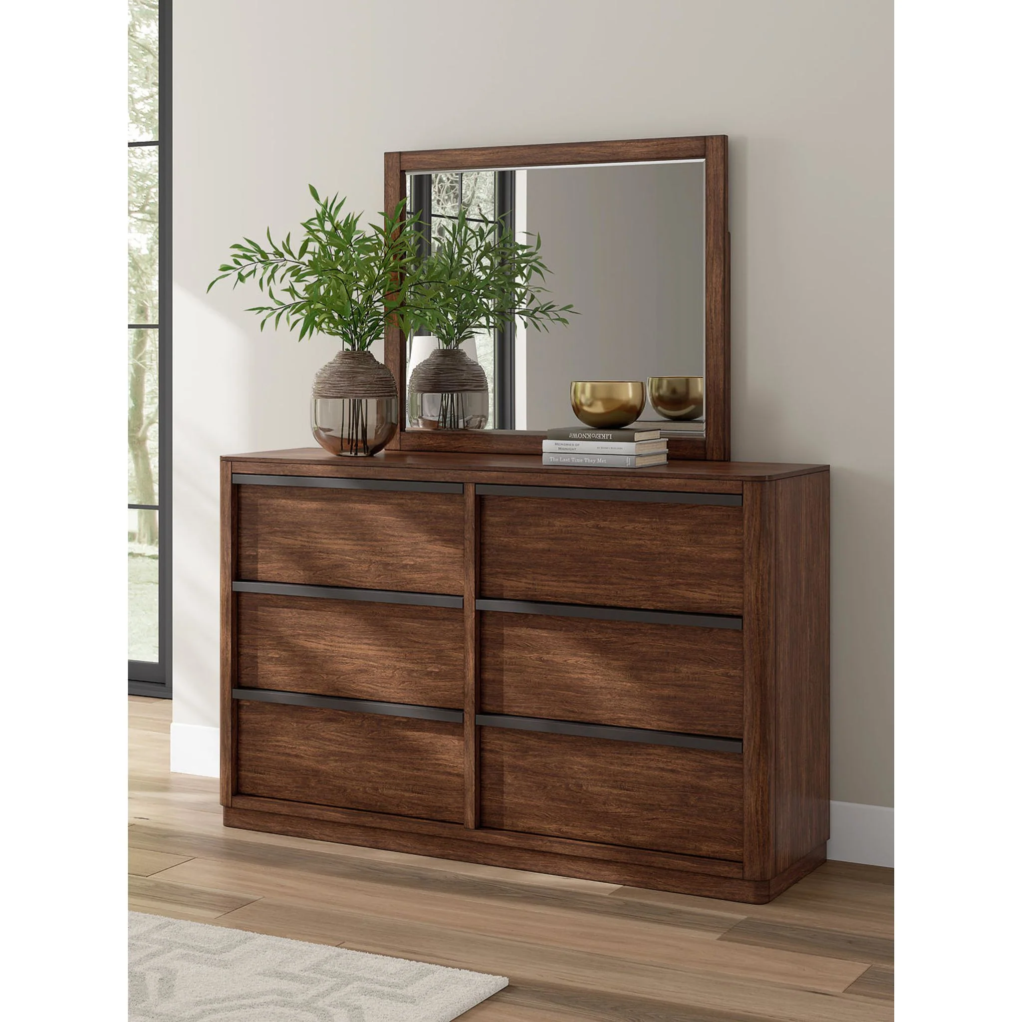 Dilenno 6 Piece King Canopy Bedroom - Dark Brown - Image 6