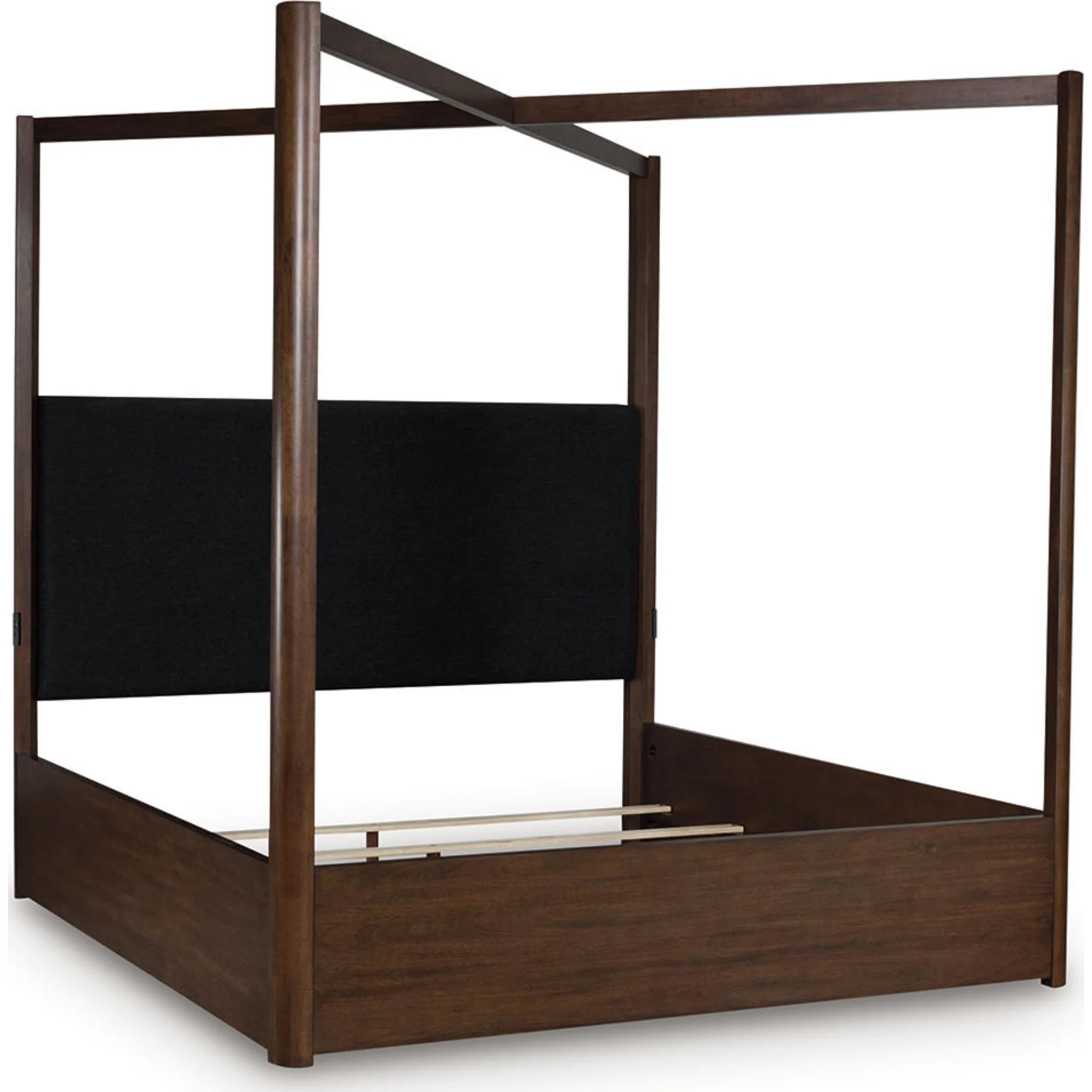 Dilenno 6 Piece King Canopy Bedroom - Dark Brown - Image 7