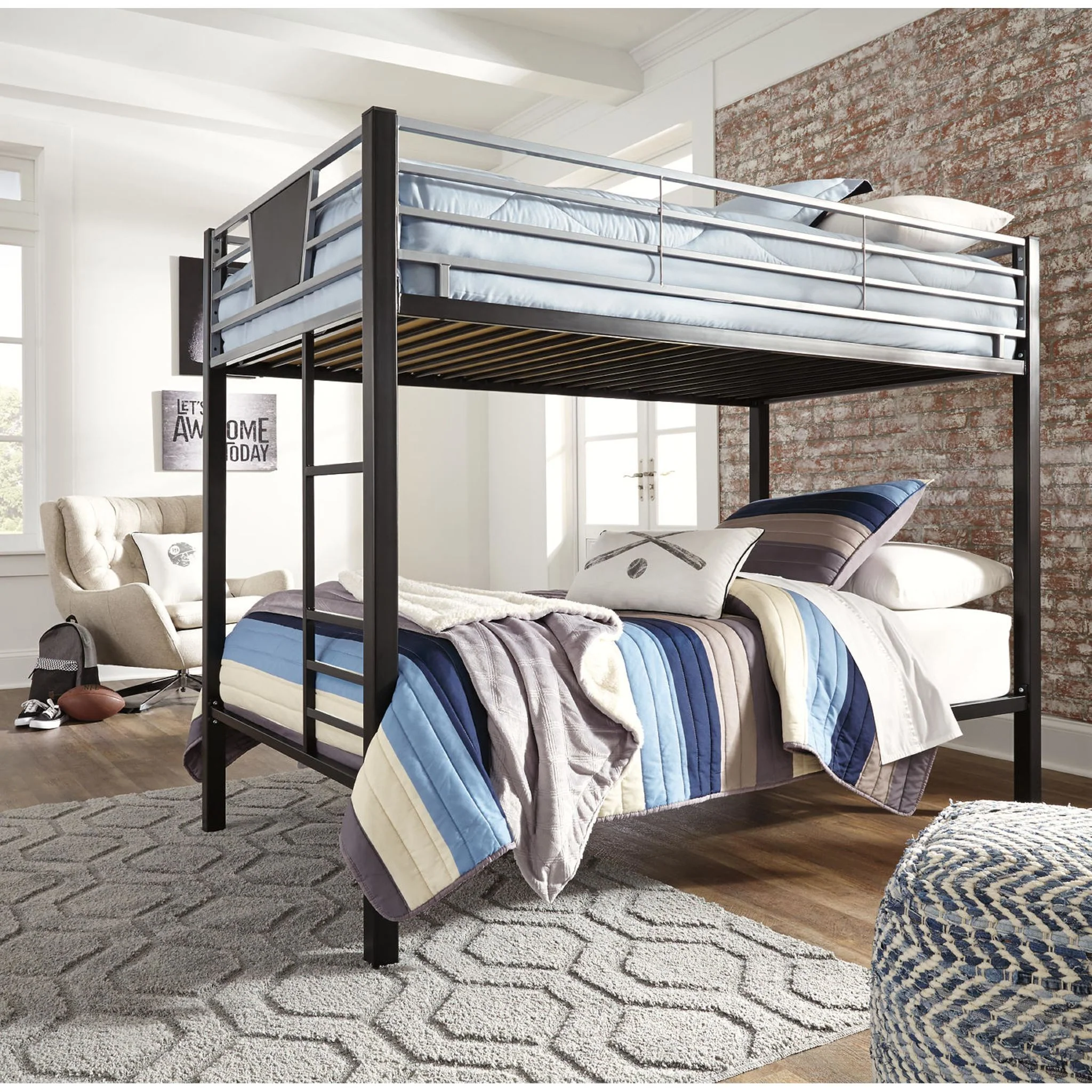 Dinsmore Twin/Twin Bunk Bed - Black/Gray - Image 10