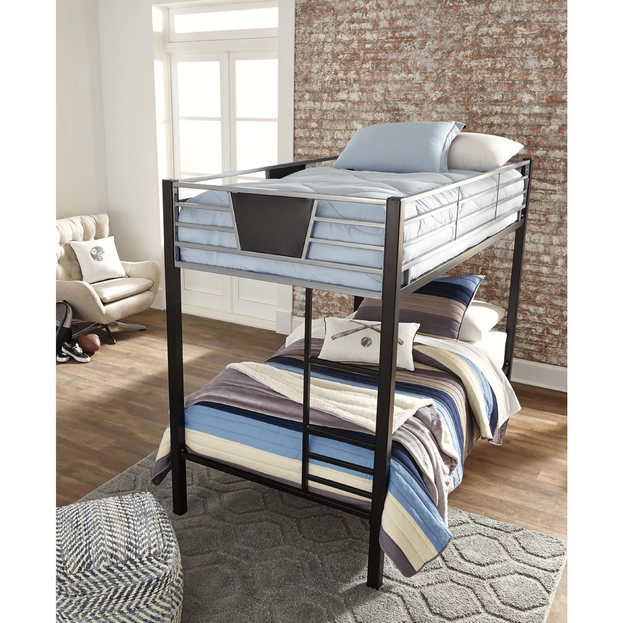 Dinsmore Twin/Twin Bunk Bed - Black/Gray - Image 12