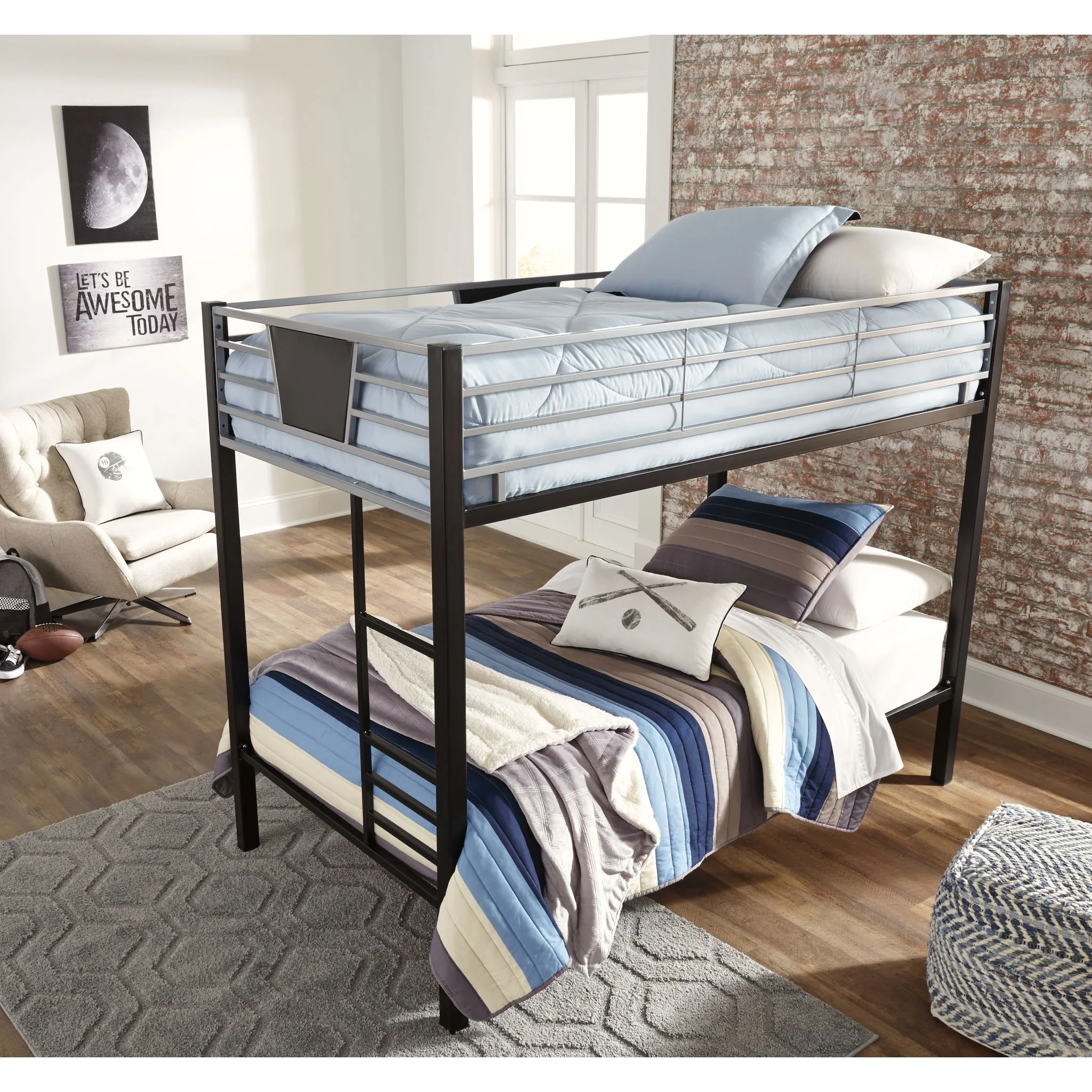 Dinsmore Twin/Twin Bunk Bed - Black/Gray - Image 5