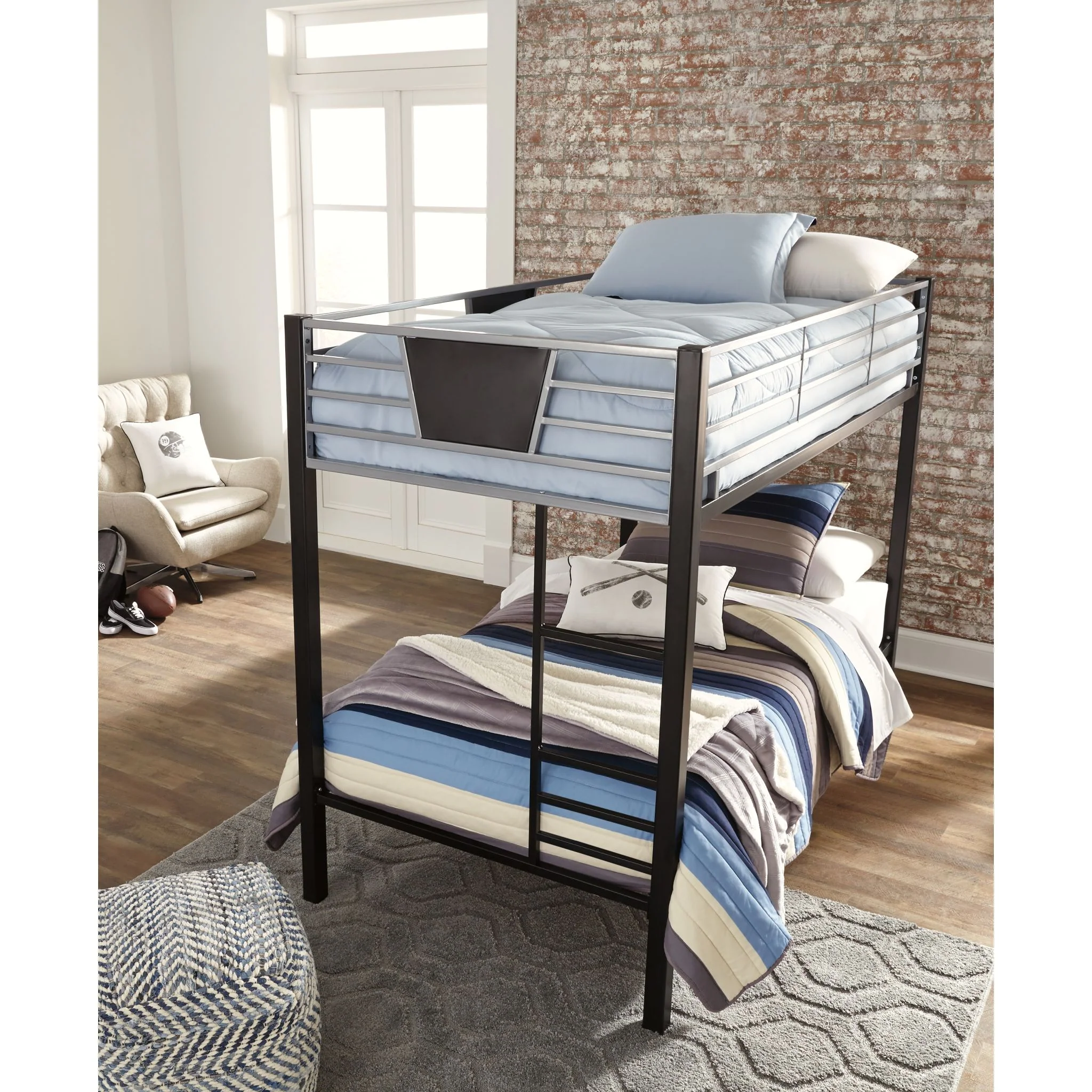 Dinsmore Twin/Twin Bunk Bed - Black/Gray - Image 6