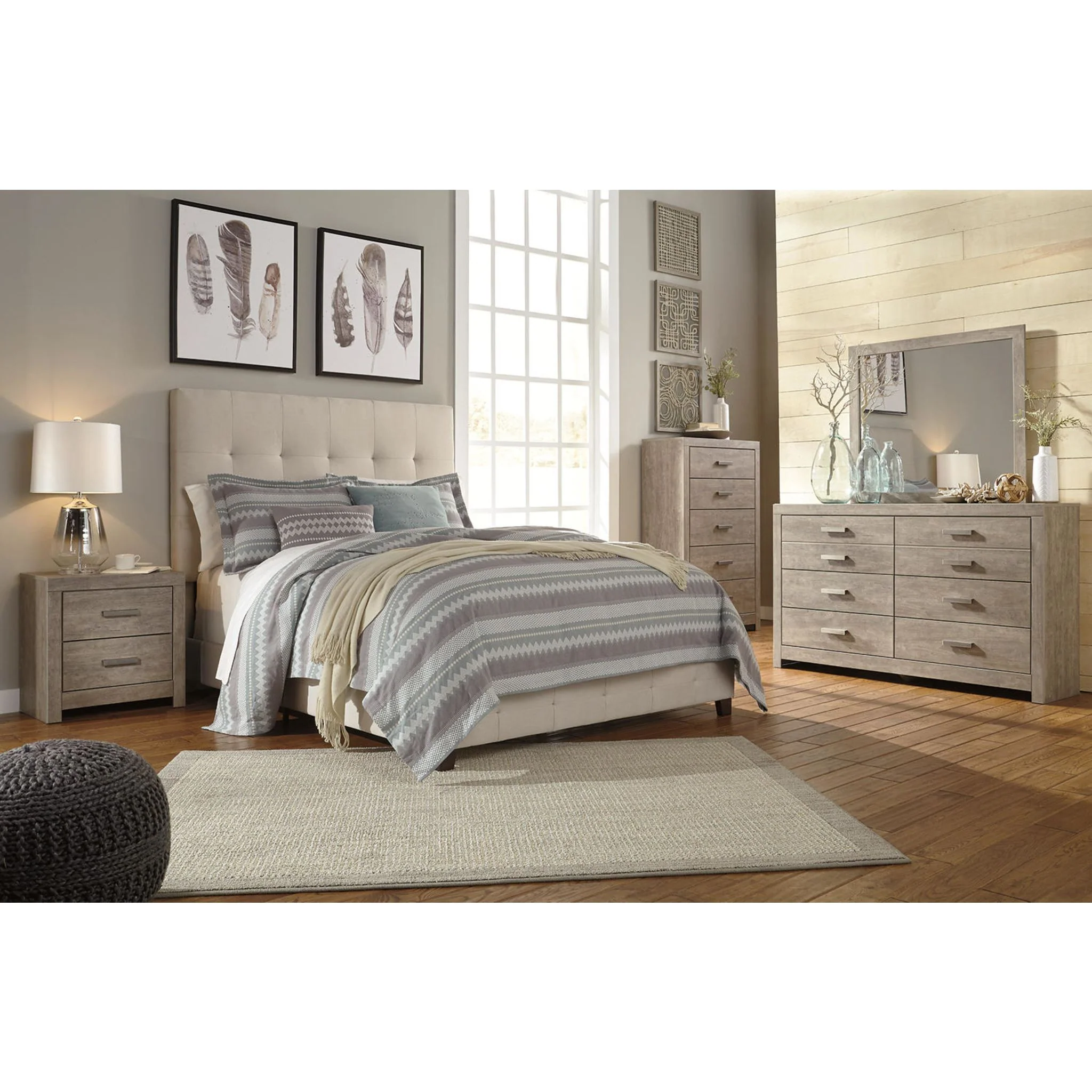 Dolante Upholstered Bed - Beige - Image 10