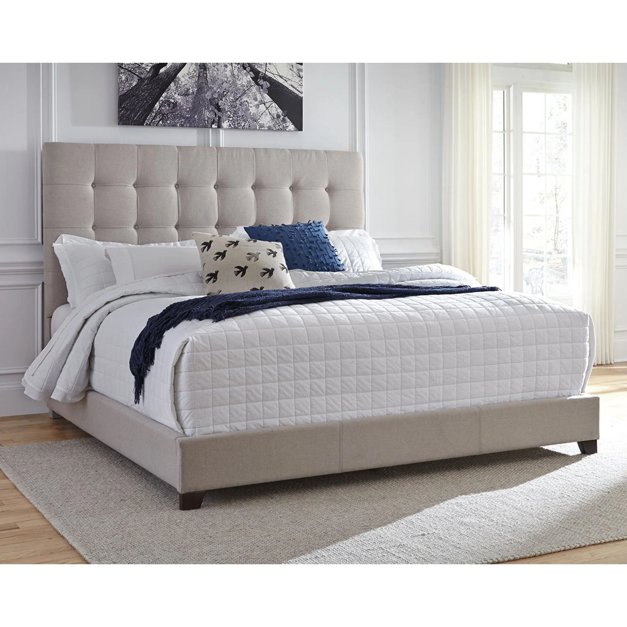 Dolante Upholstered Bed - Beige - Image 20