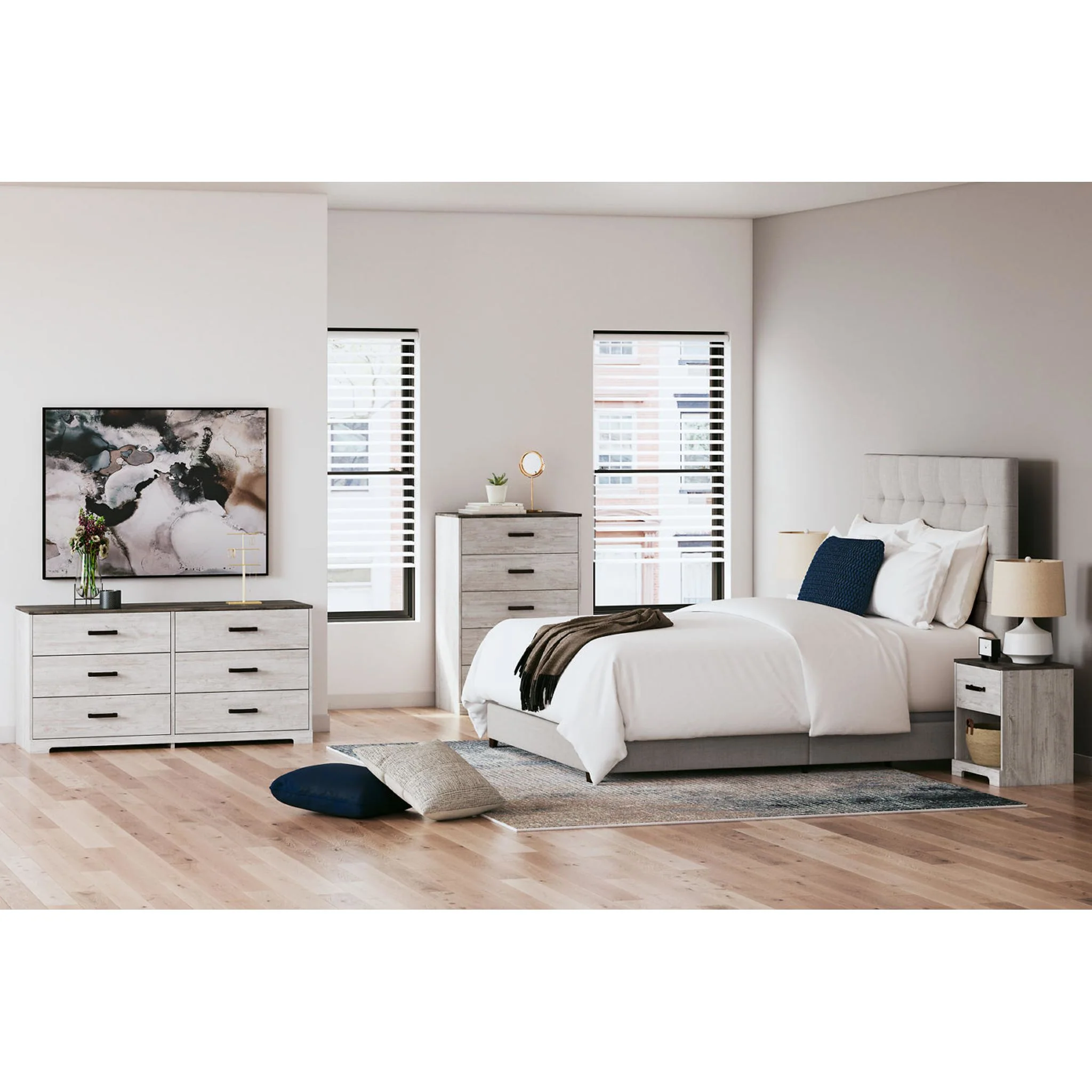 Dolante Upholstered Bed - Beige - Image 25