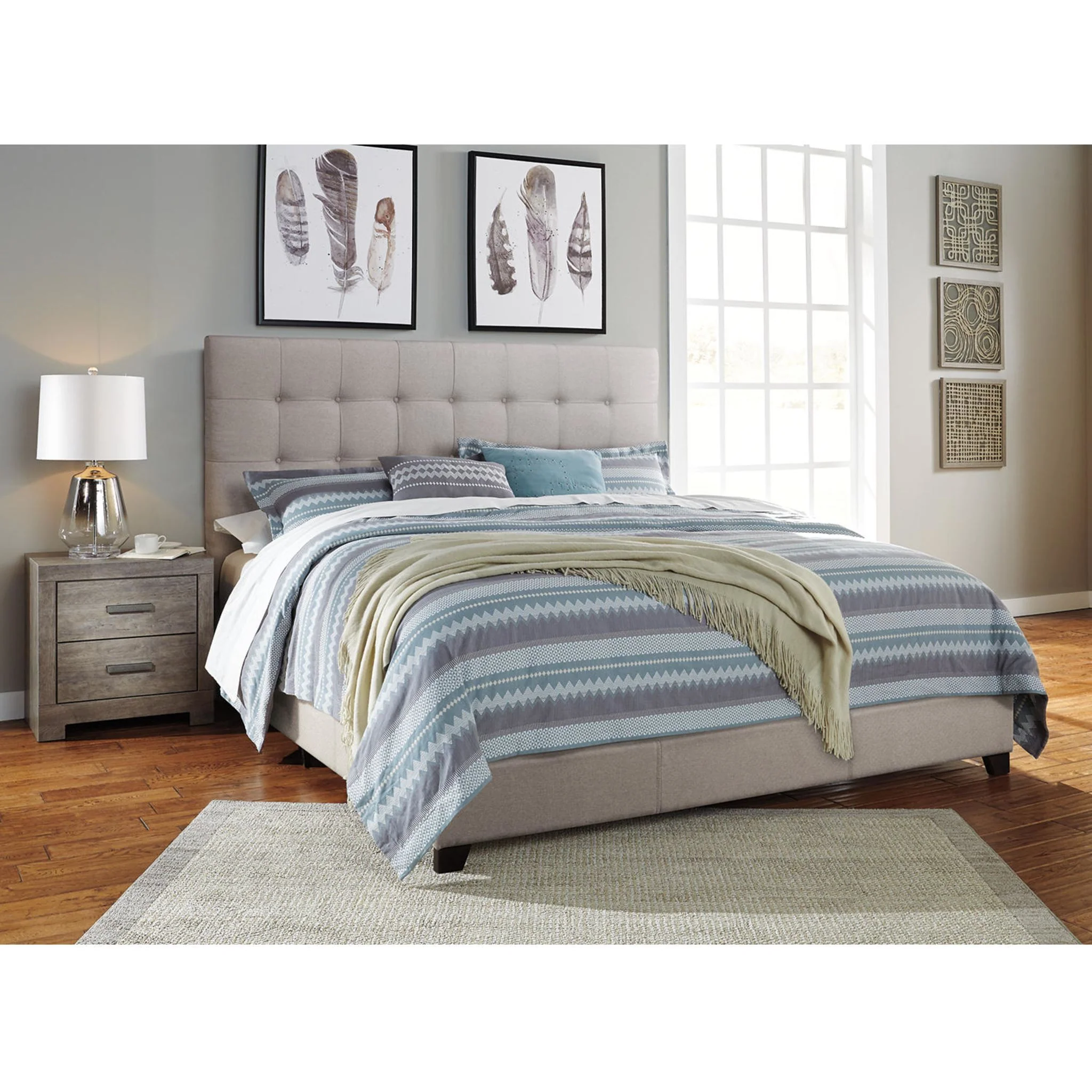 Dolante Upholstered Bed - Beige - Image 27