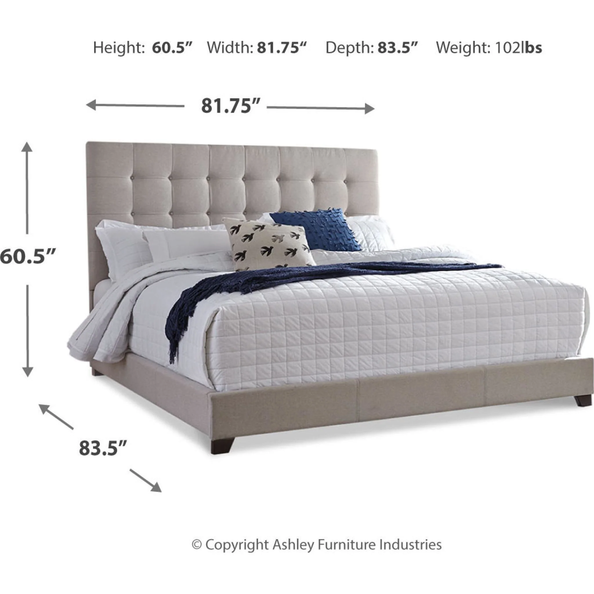 Dolante Upholstered Bed - Beige - Image 30