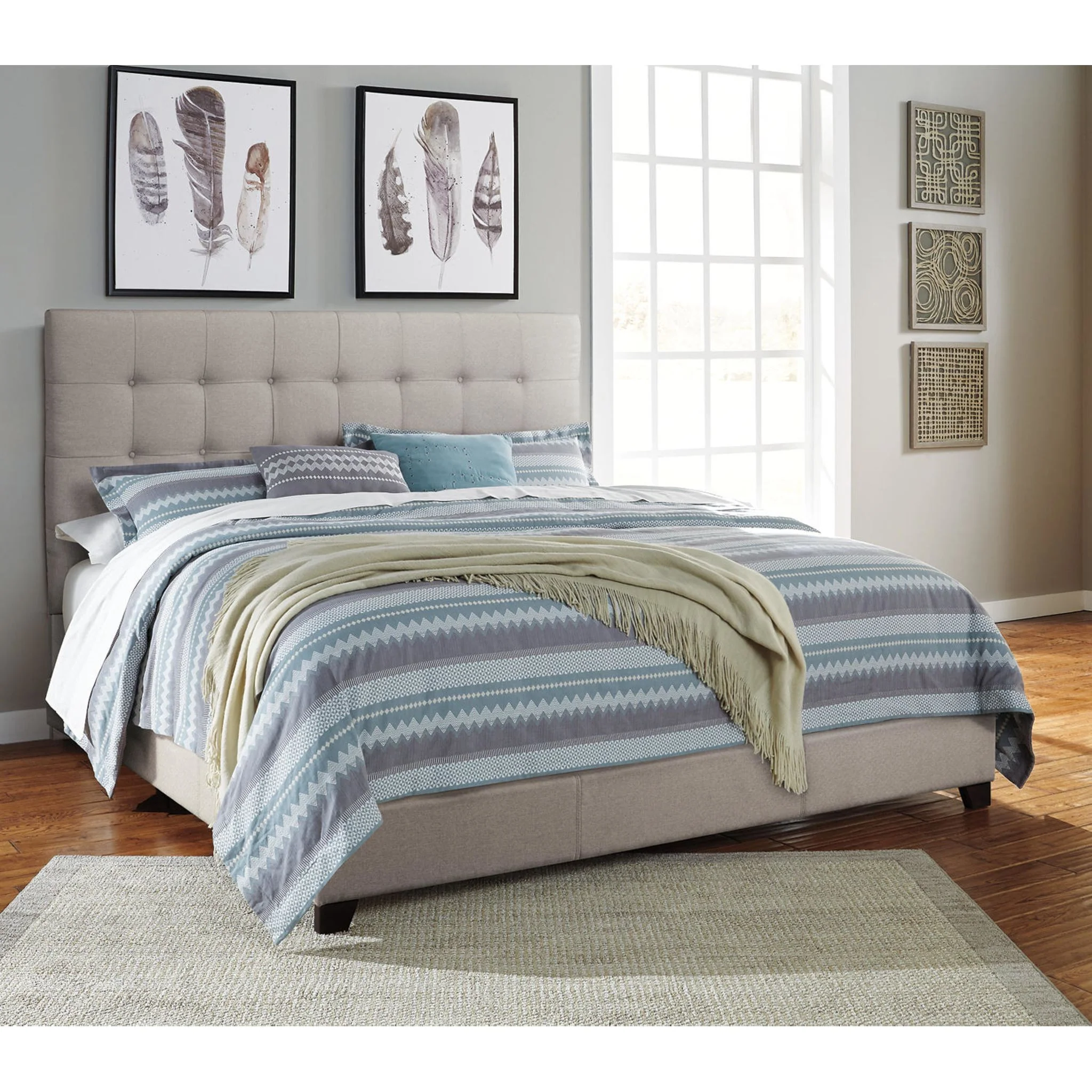 Dolante Upholstered Bed - Beige - Image 52