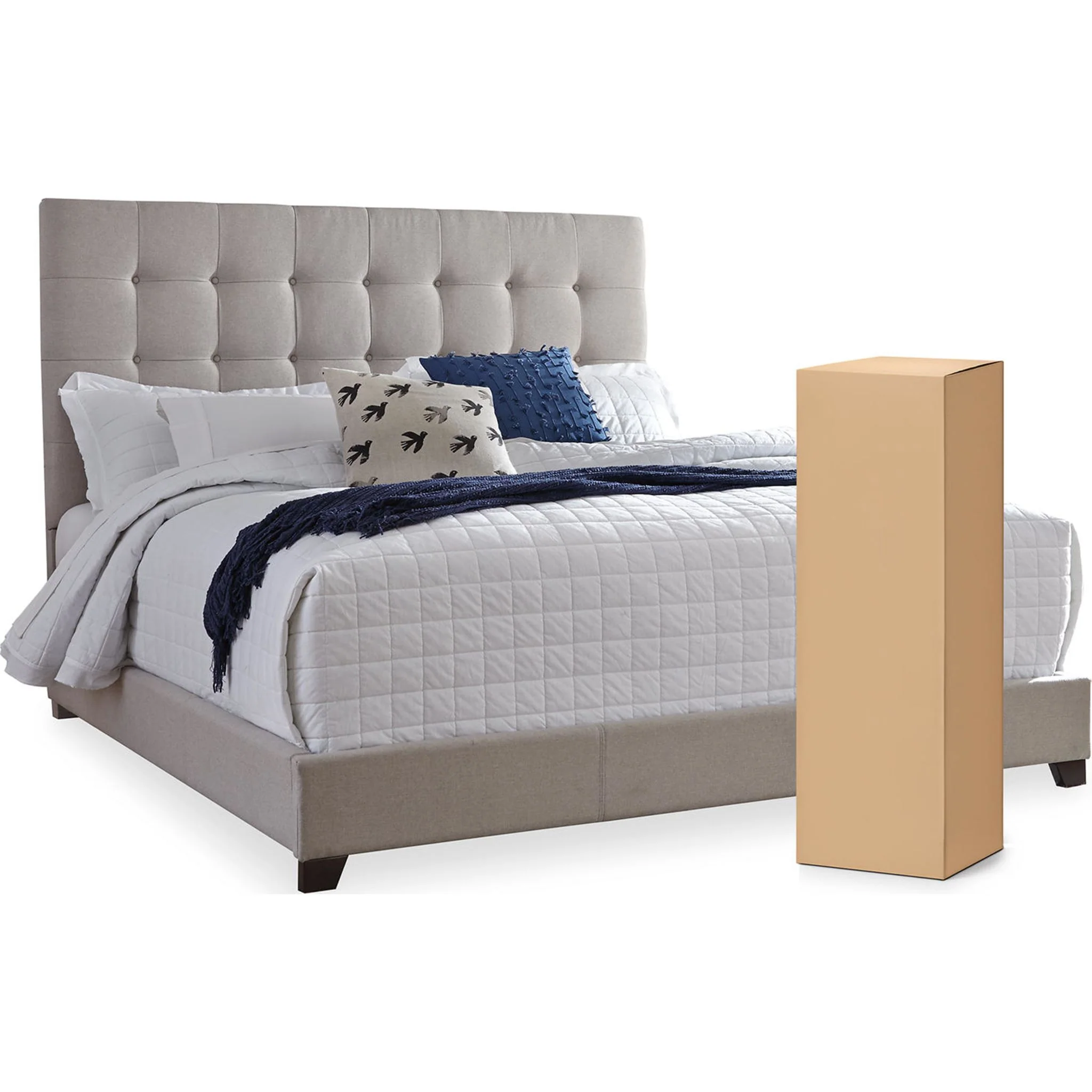 Dolante Upholstered Bed - Beige - Image 55
