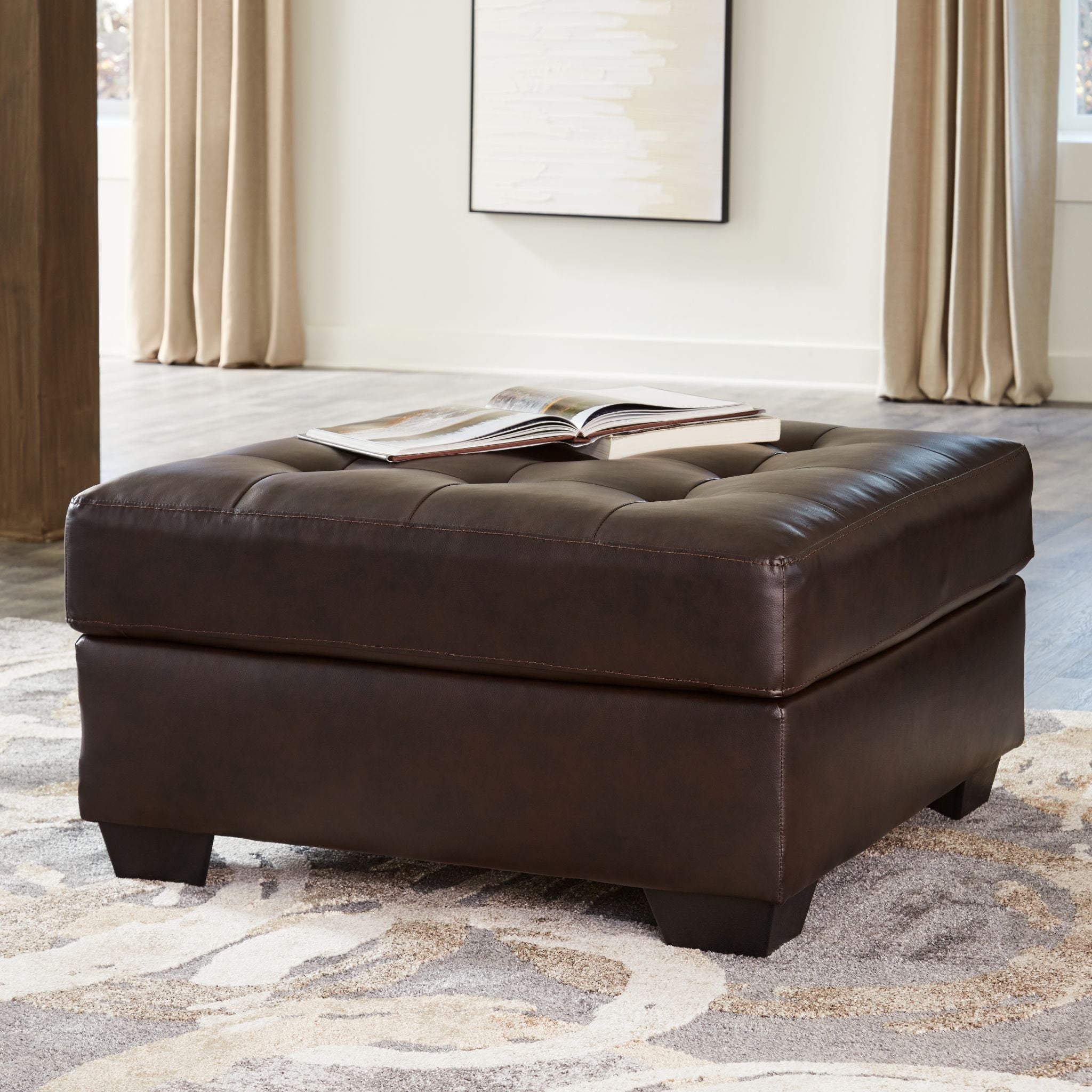 Donlen Oversized Accent Ottoman - Chocolate - Image 2