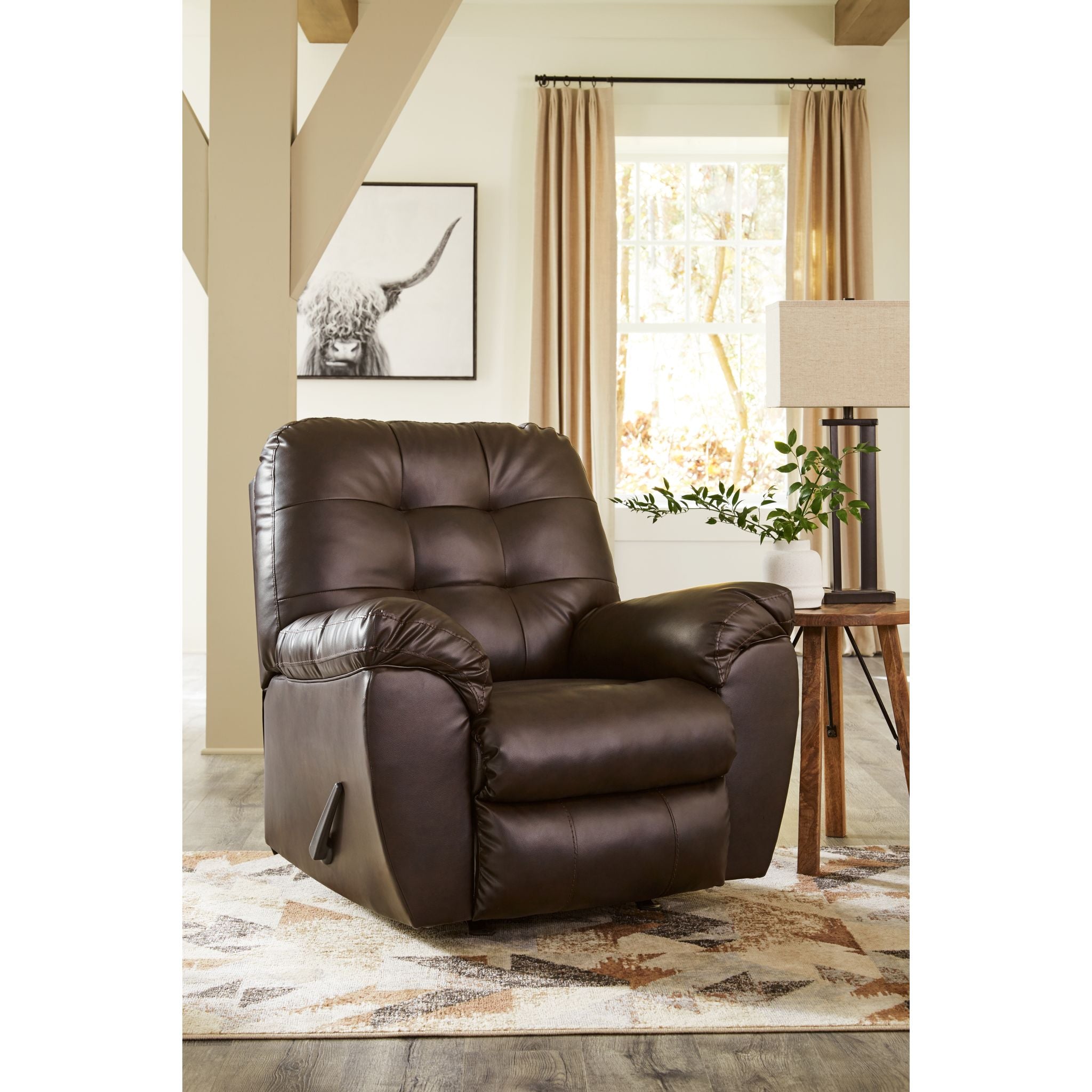 Donlen Rocker Recliner - Chocolate - Image 2