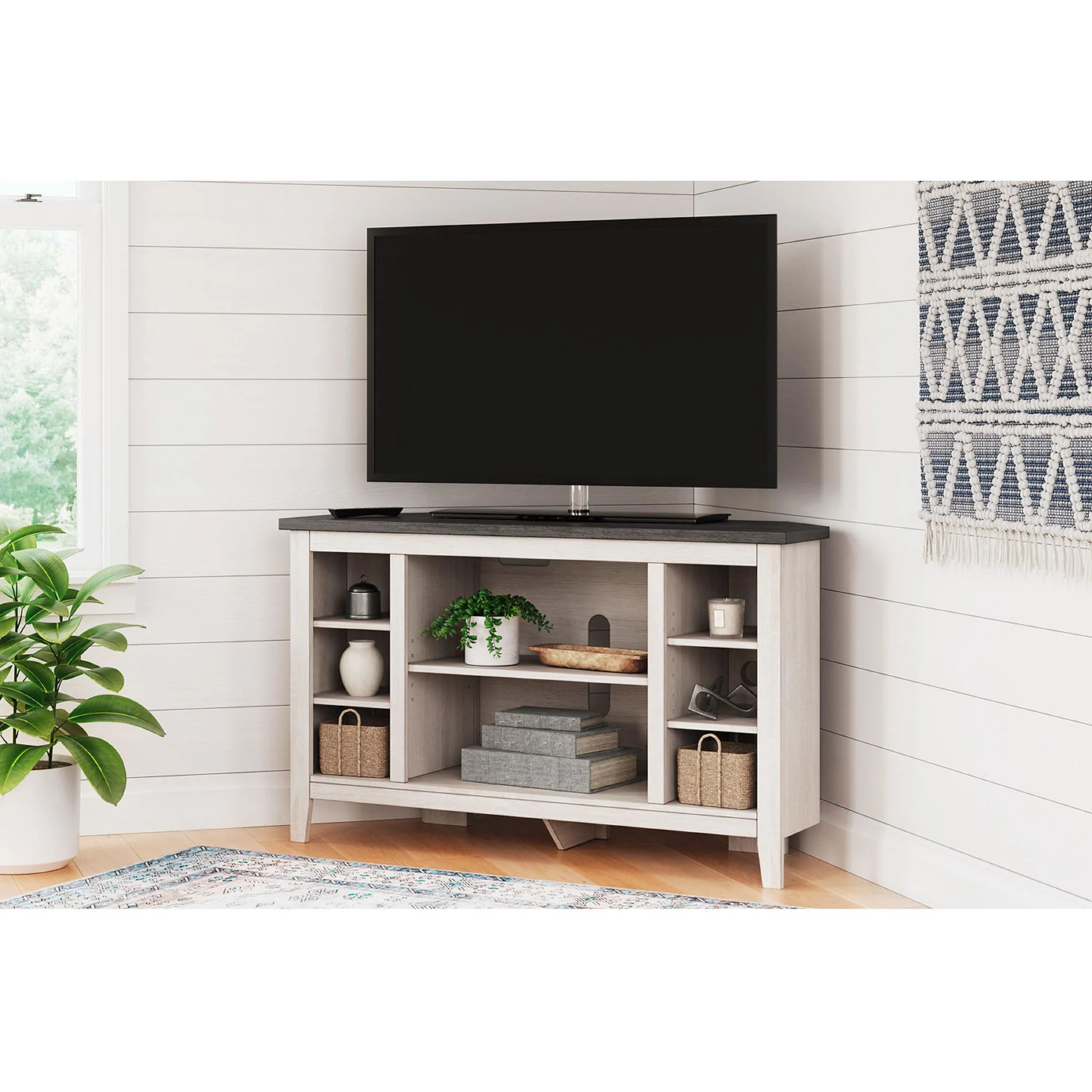 Dorrinson Corner TV Stand - Two-tone - Image 2