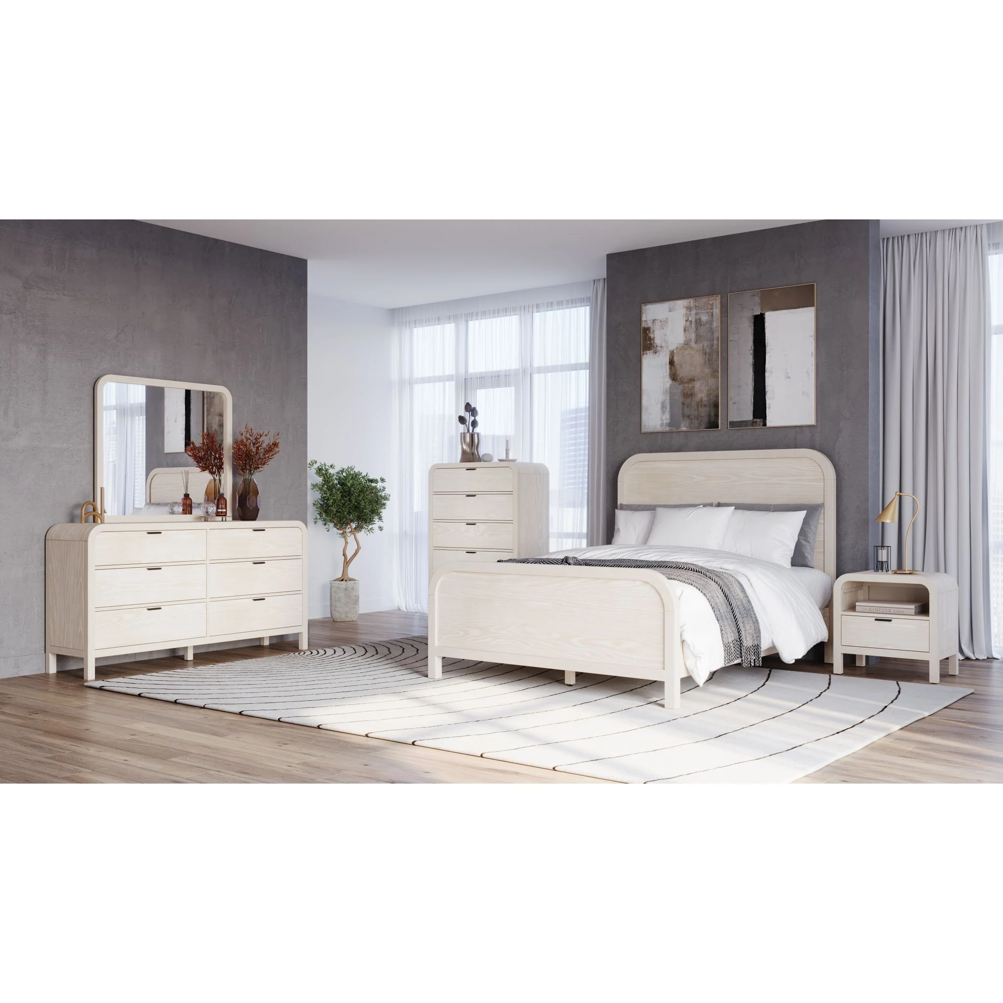 Drake 6 Piece Platform Bedroom - Sugar