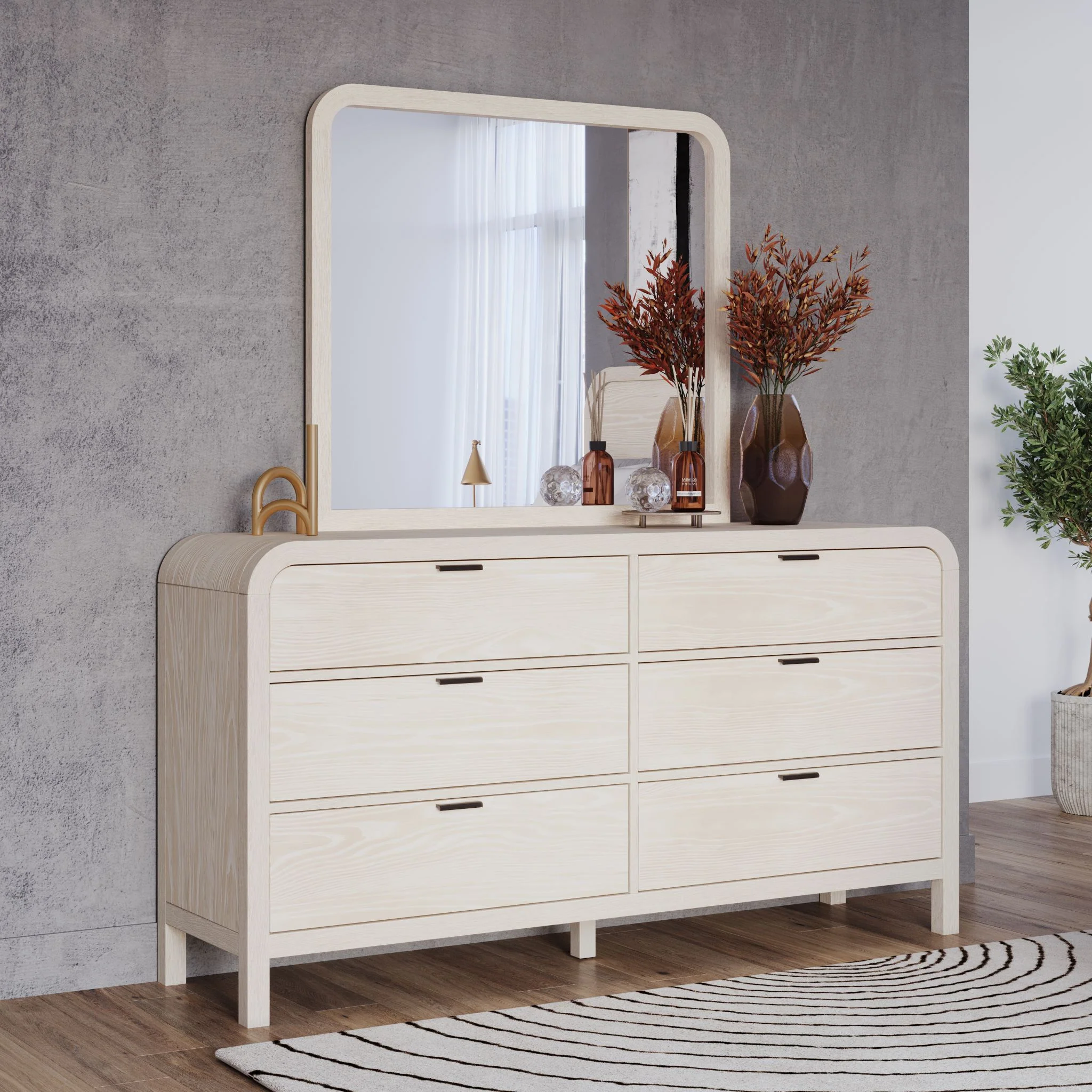 Drake Dresser and Mirror - Sugar - Image 2