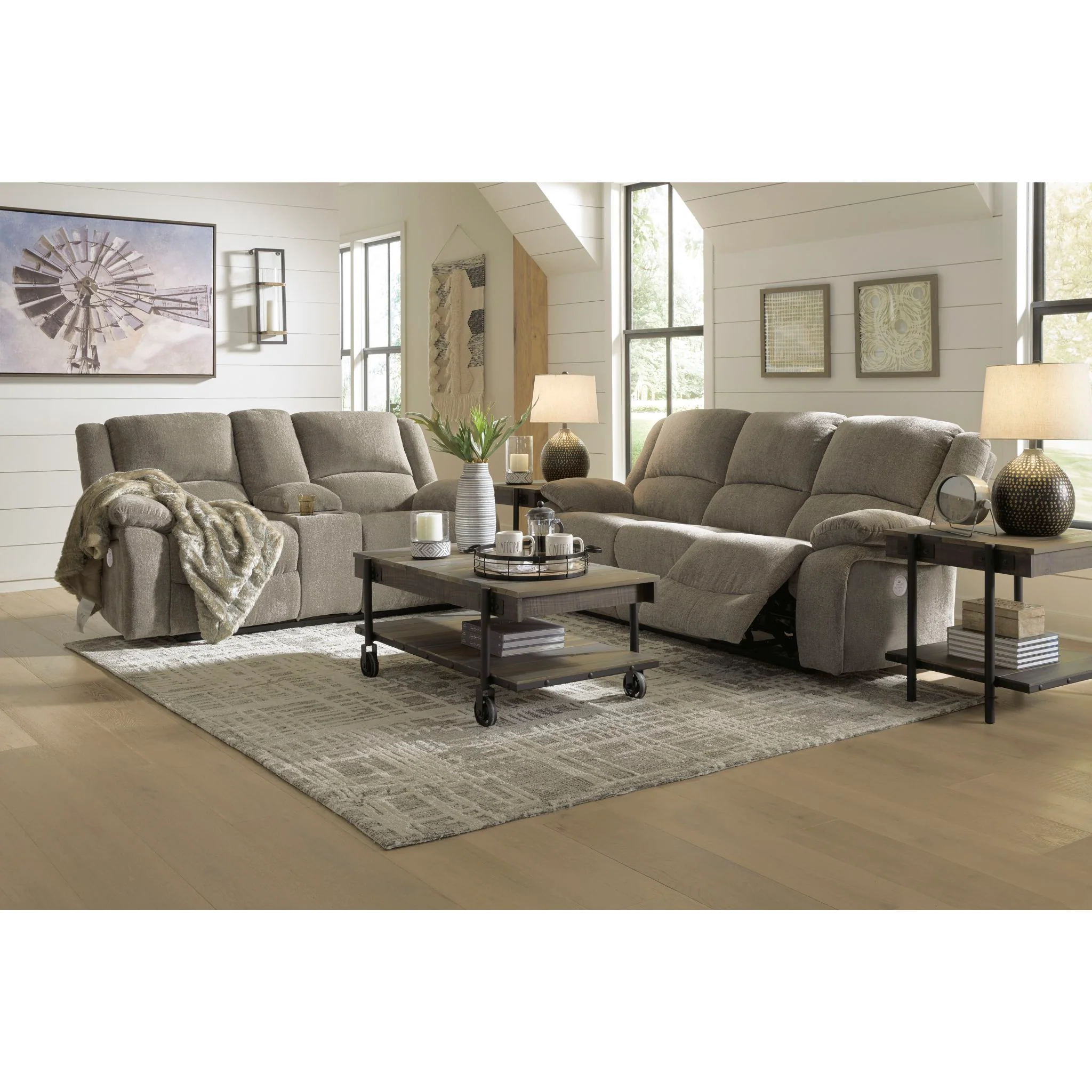 Draycoll Power Reclining Loveseat with Console - Pewter - Image 7