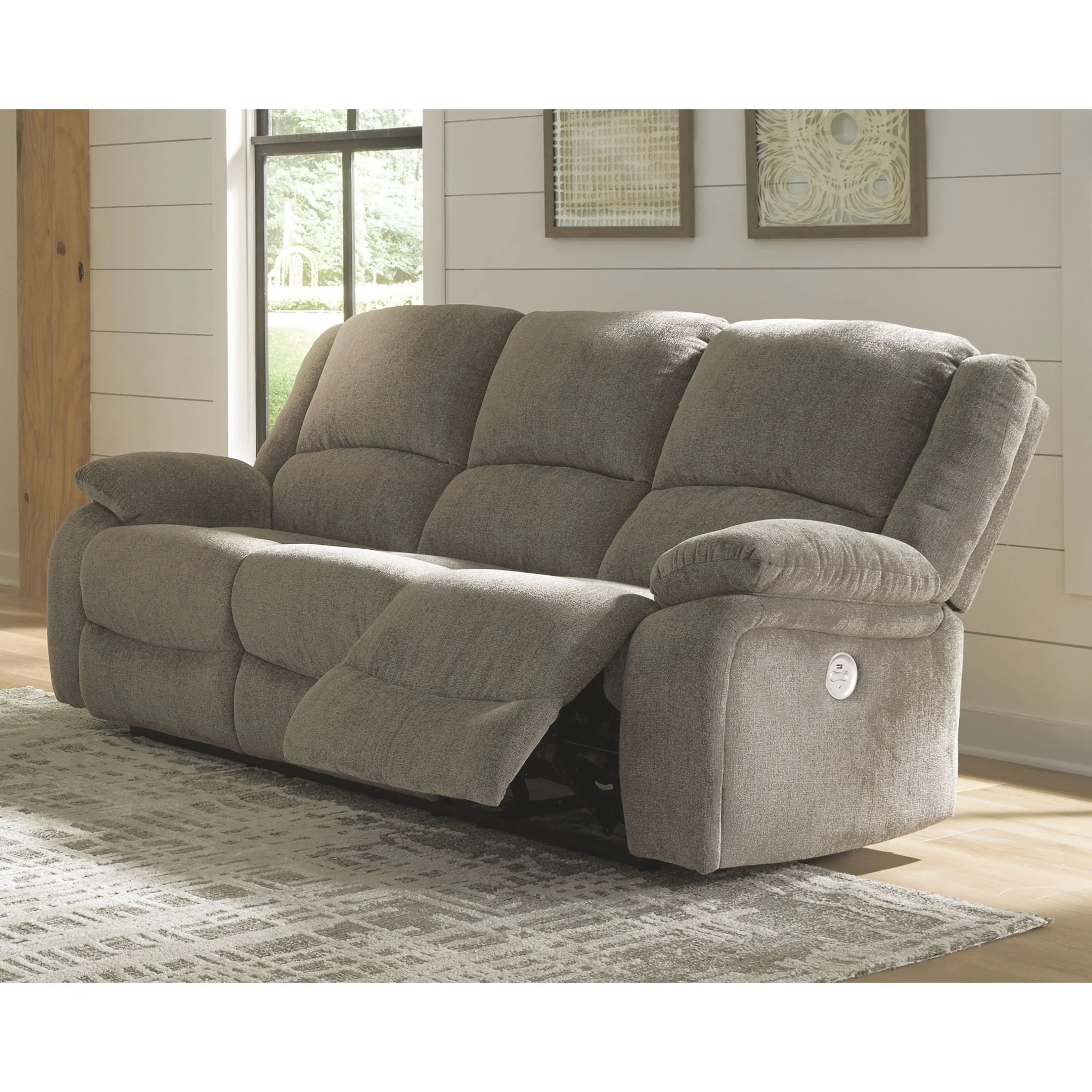 Draycoll Power Reclining Sofa - Pewter - Image 2