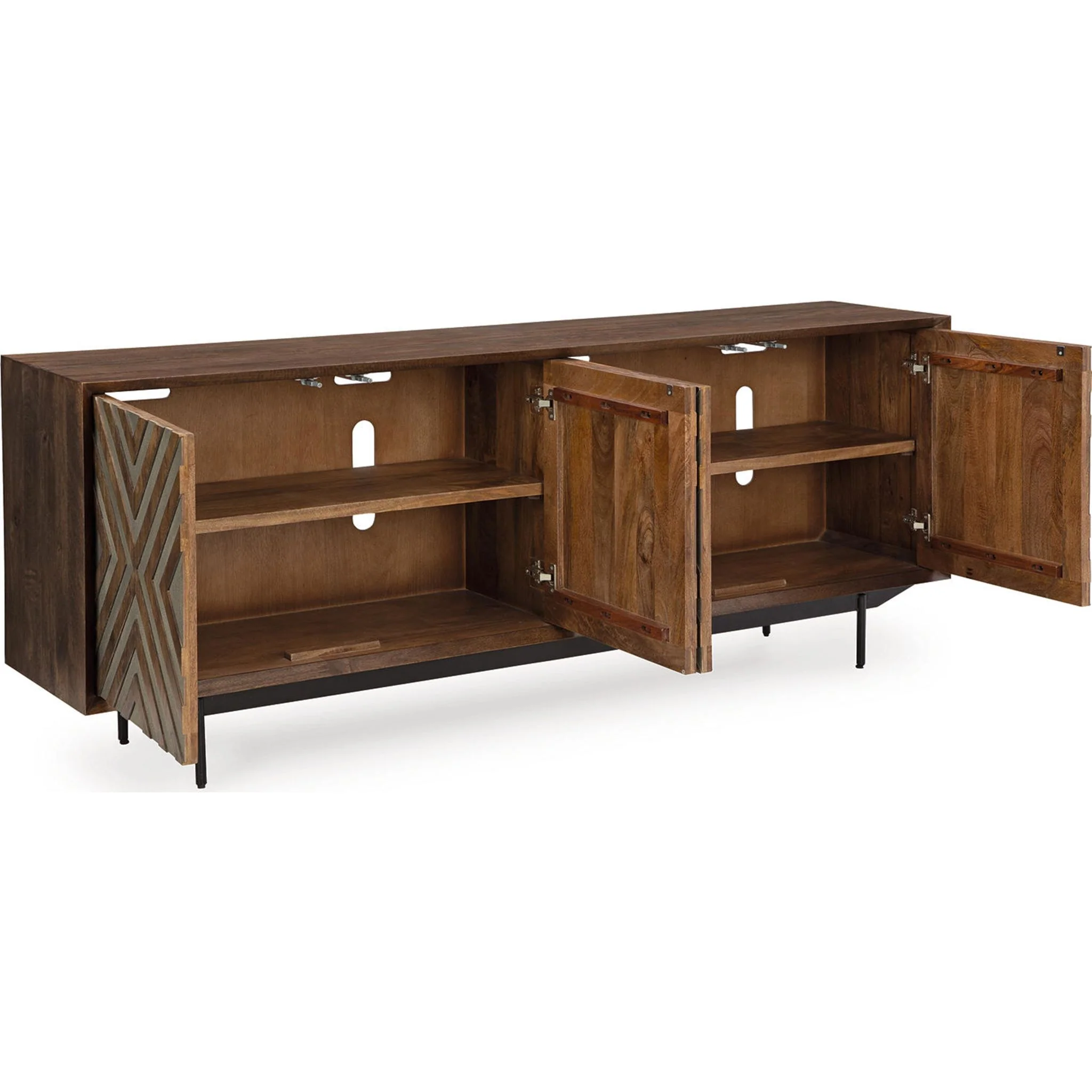 Dreggan Accent Cabinet - Brown/Gold Finish - Image 14