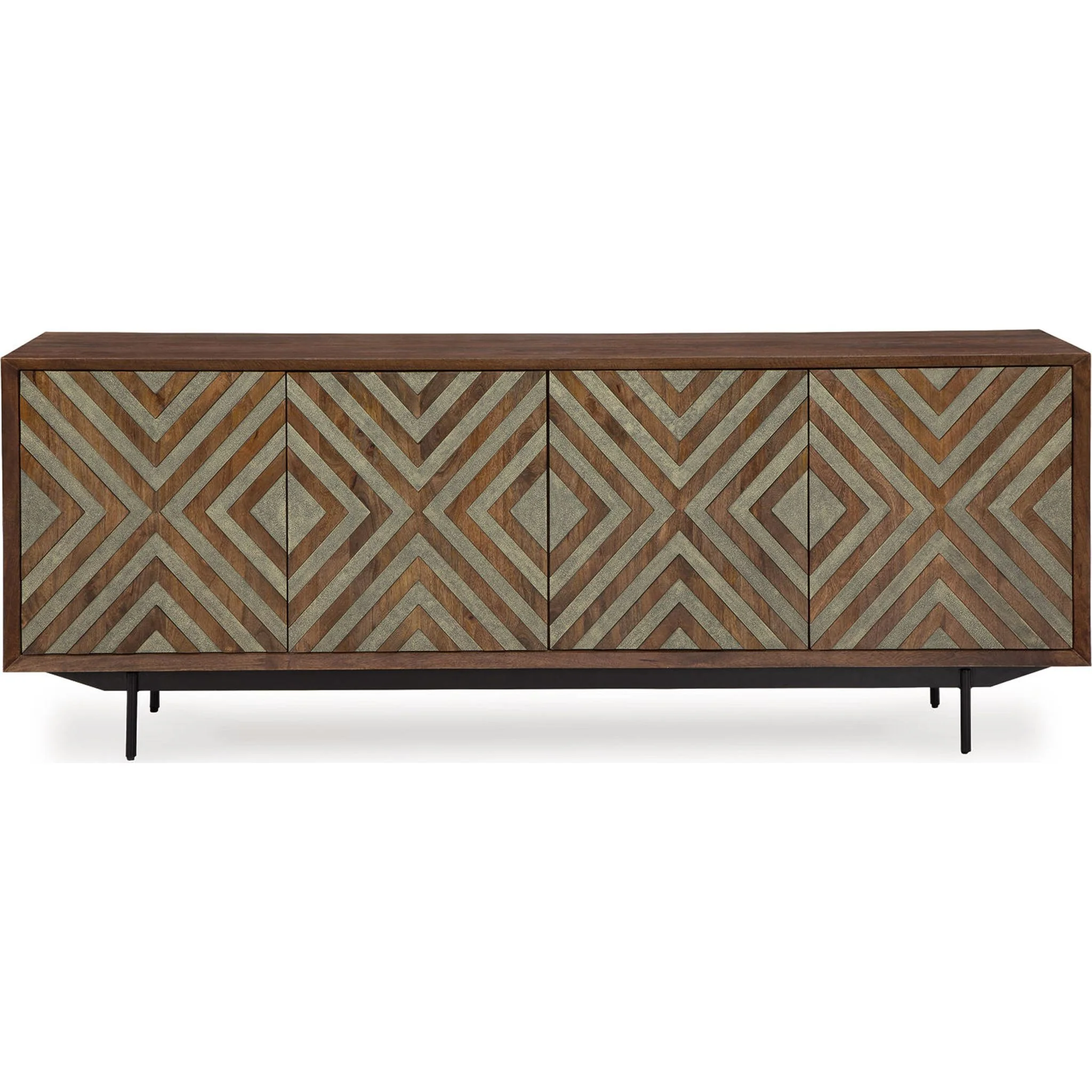 Dreggan Accent Cabinet - Brown/Gold Finish - Image 16