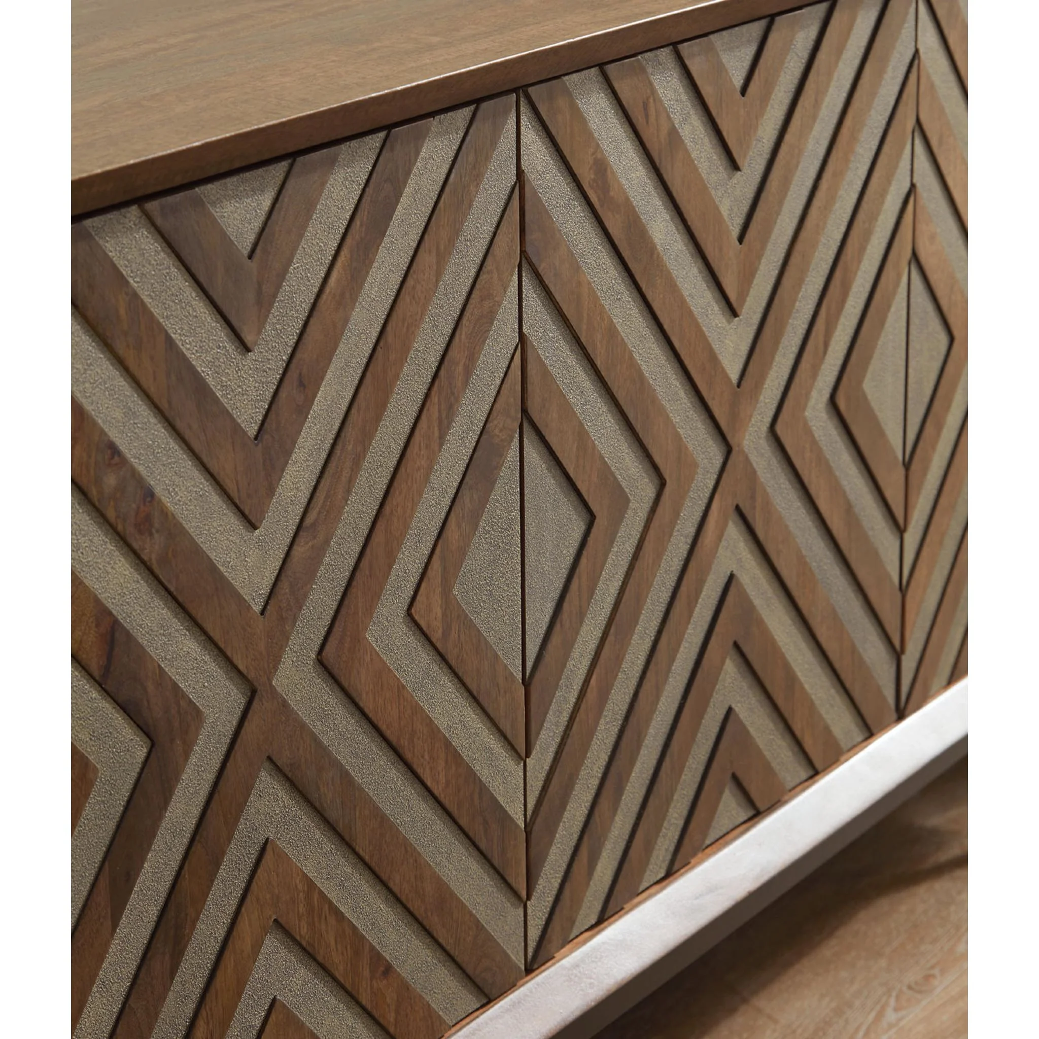 Dreggan Accent Cabinet - Brown/Gold Finish - Image 21