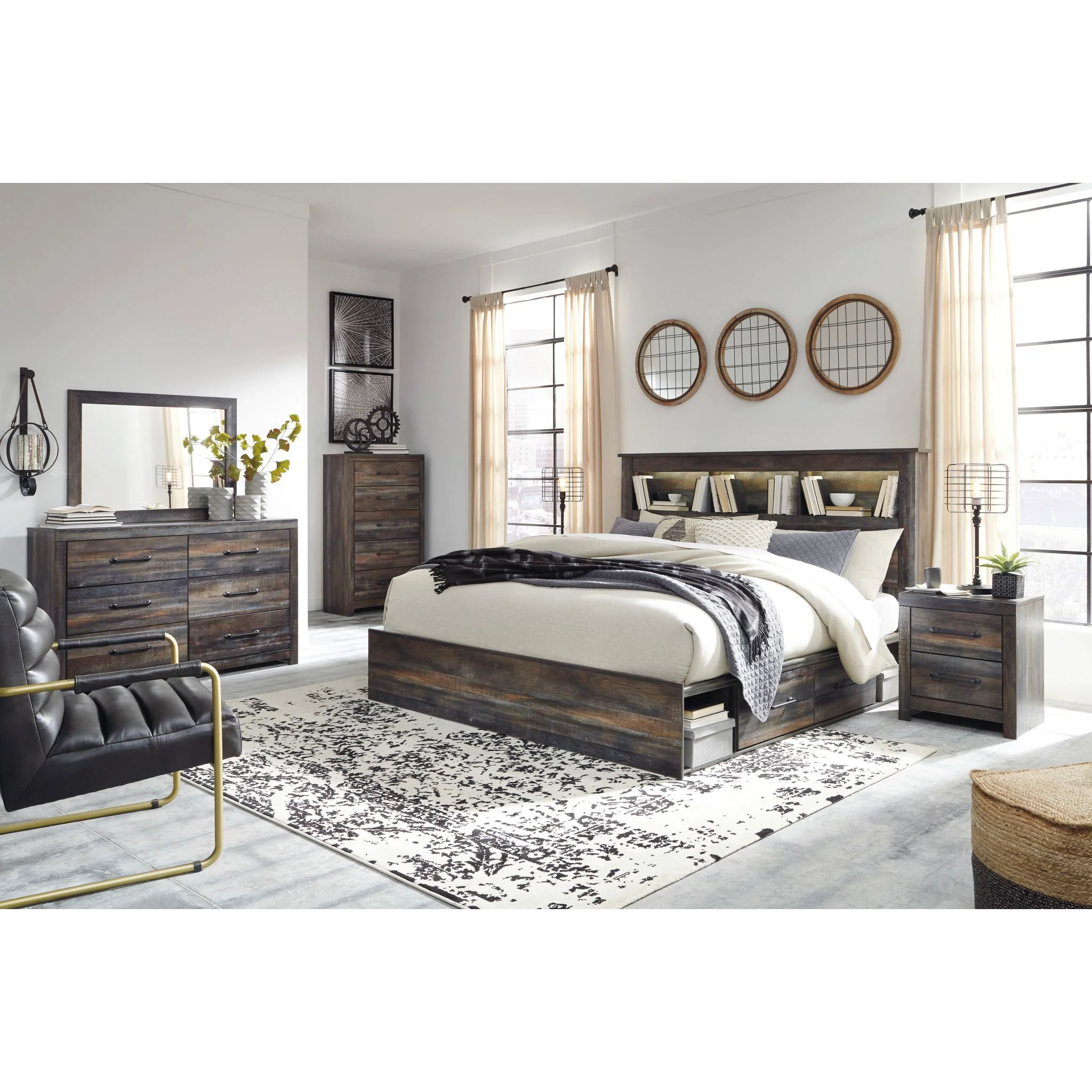 Drystan Bookcase Bed with 4 Drawer Storage - Multi - Image 14