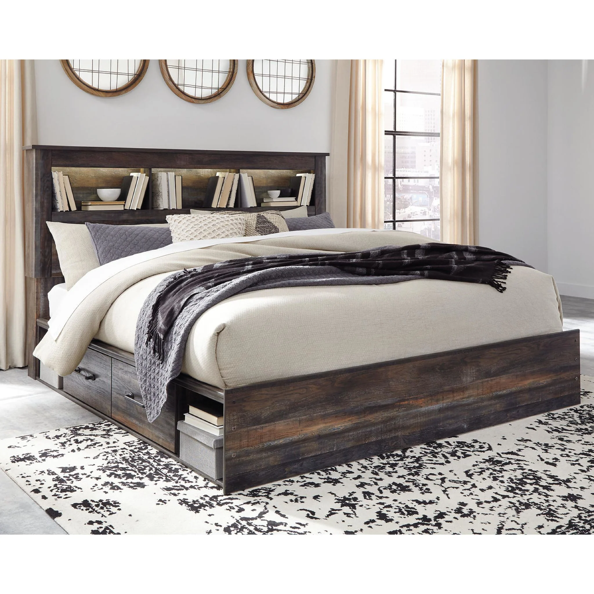 Drystan Bookcase Bed with 4 Drawer Storage - Multi - Image 16