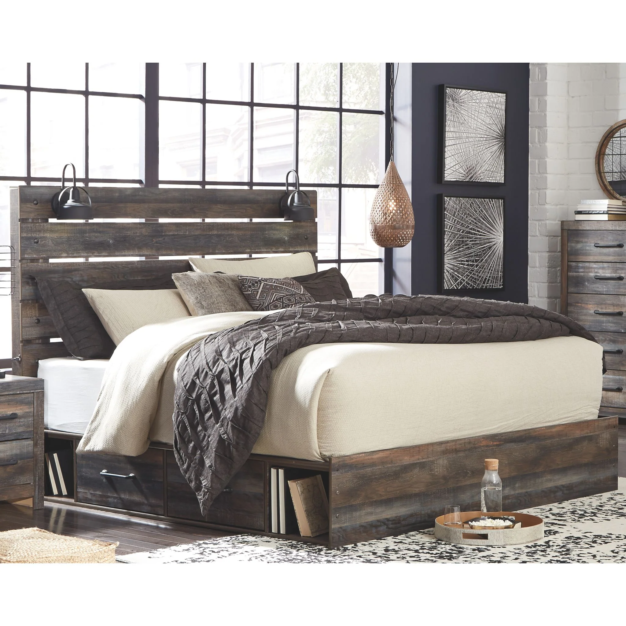 Drystan Panel Bed with 2 Drawer Storage - Multi - Image 13