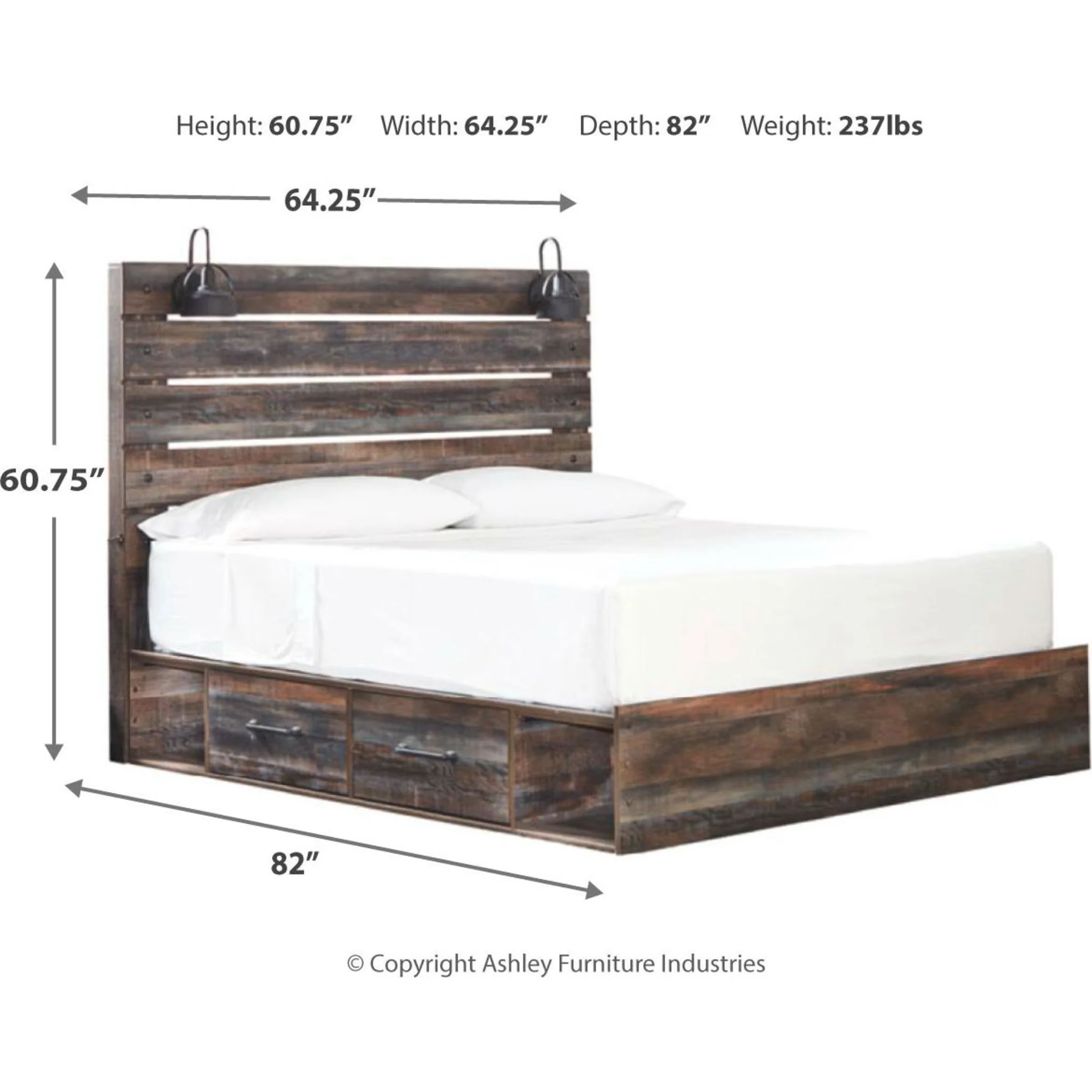 Drystan Panel Bed with 2 Drawer Storage - Multi - Image 17