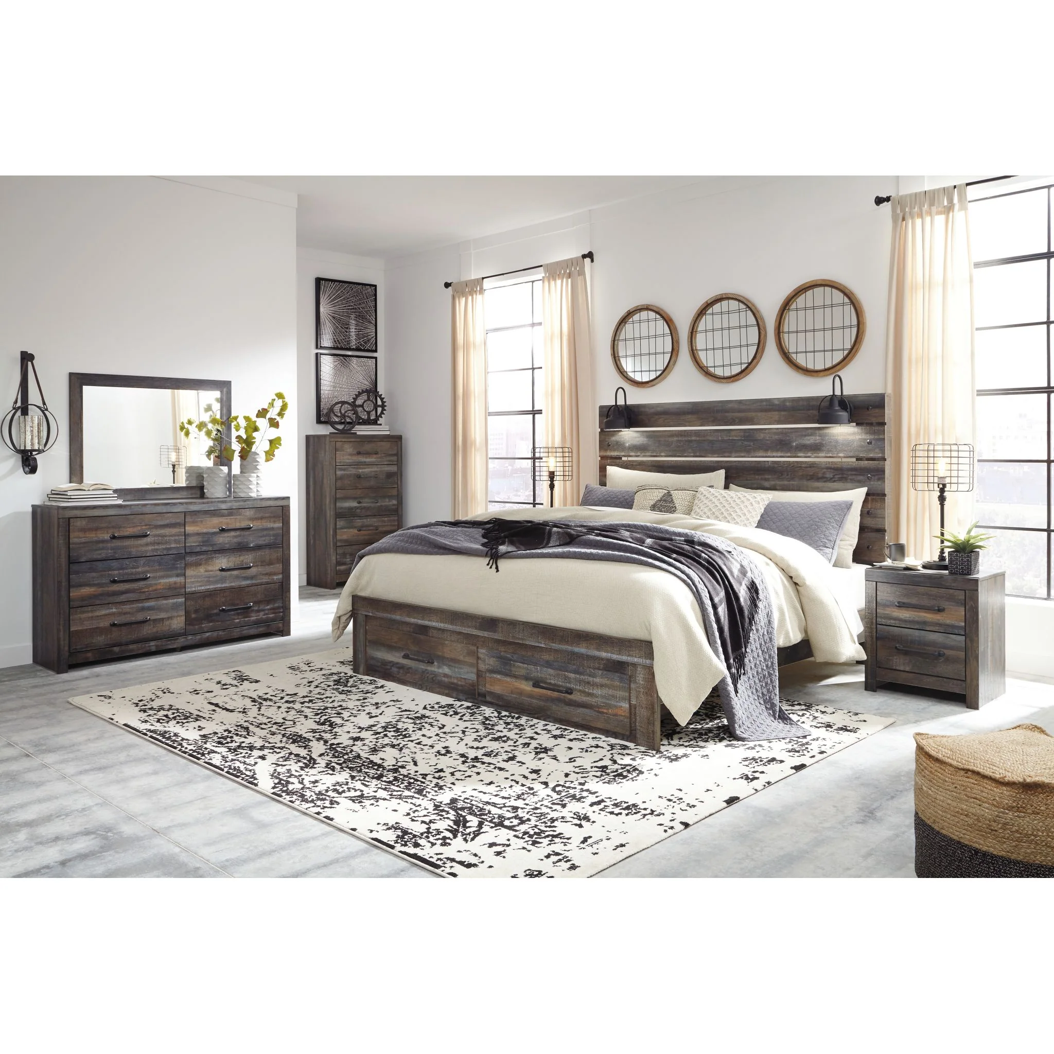 Drystan Panel Bed with Footboard Storage - Multi - Image 11