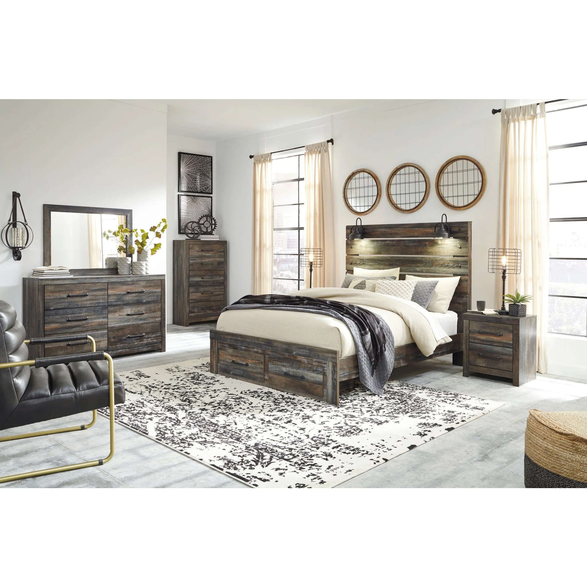 Drystan Panel Bed with Footboard Storage - Multi - Image 3