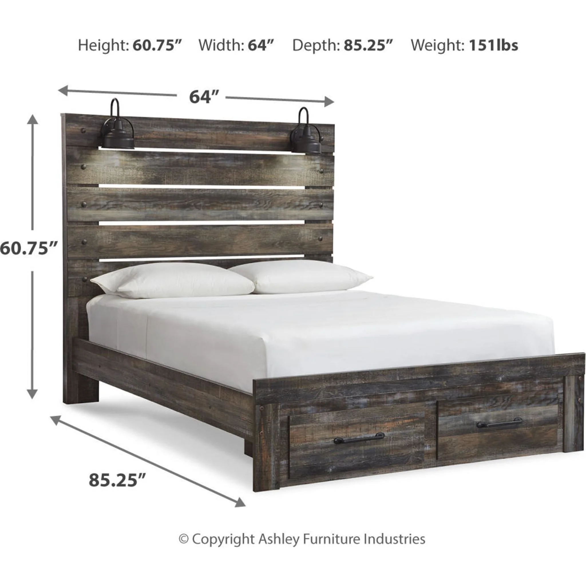 Drystan Panel Bed with Footboard Storage - Multi - Image 7