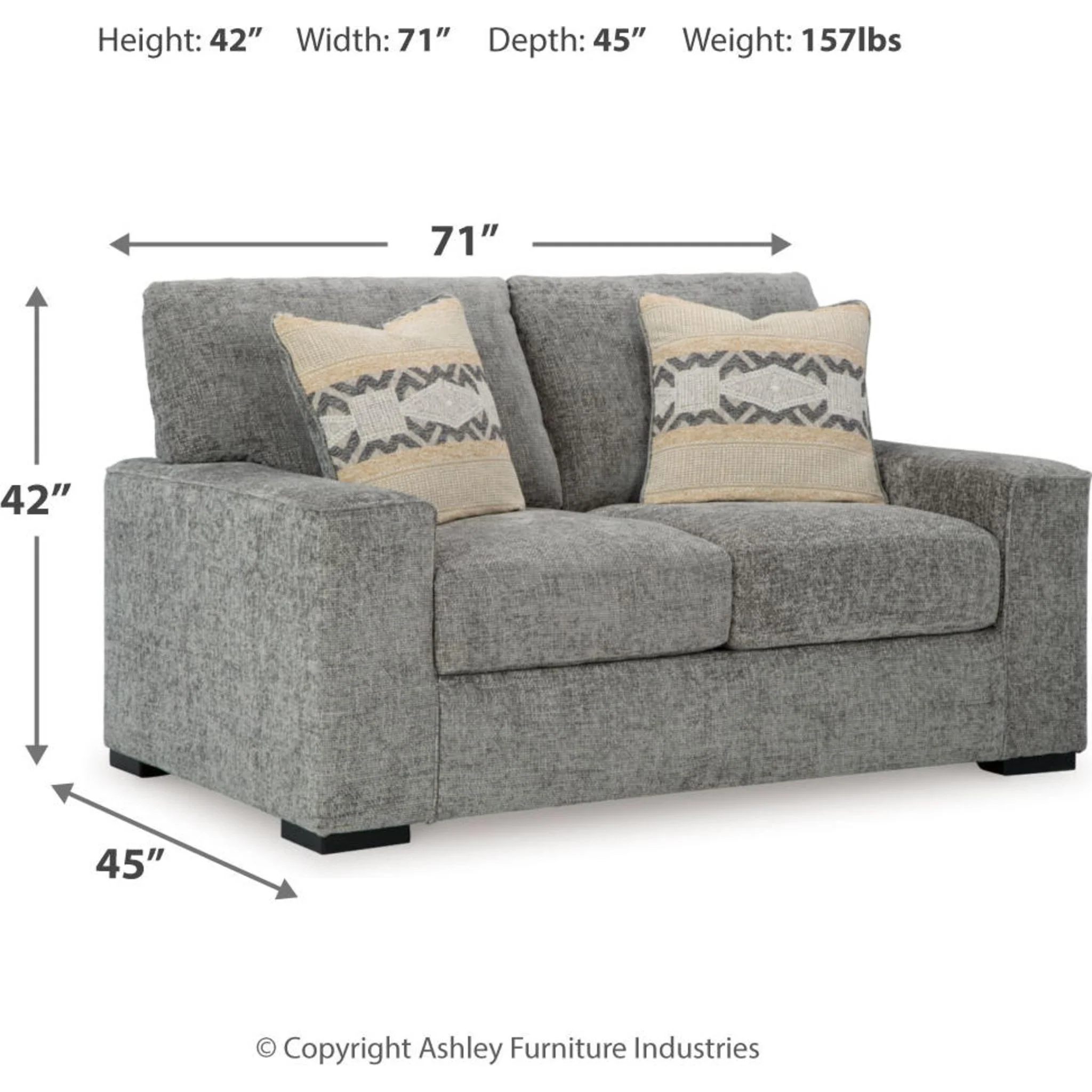 Dunmor Loveseat - Graphite - Image 12