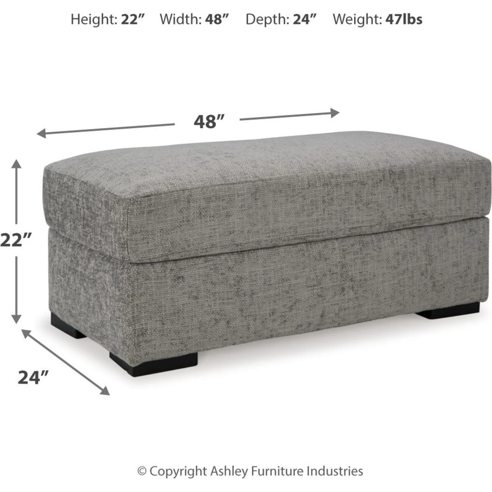Dunmor Ottoman - Graphite - Image 7