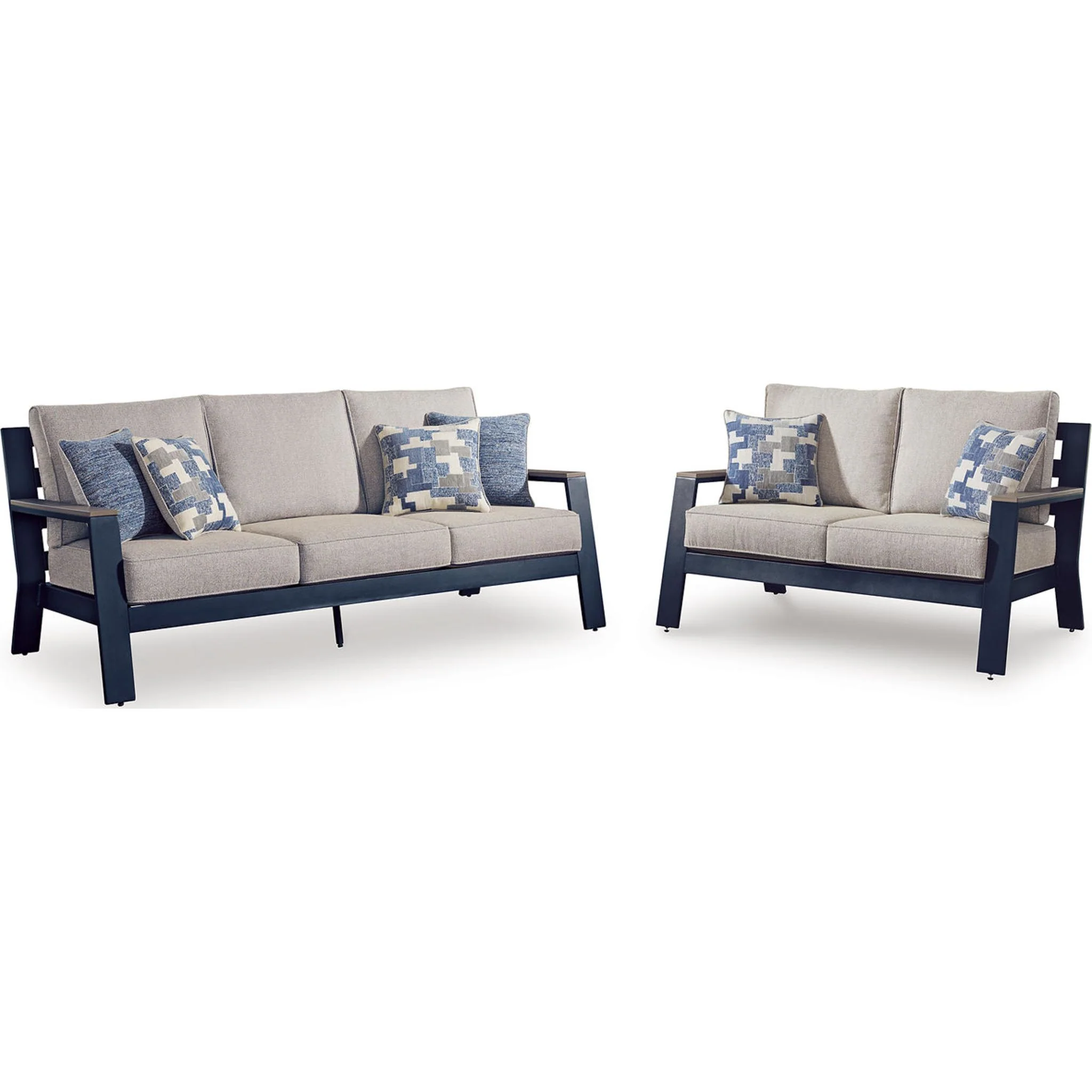 East Beach 2 Piece Outdoor Seating - Navy Blue/Driftwood