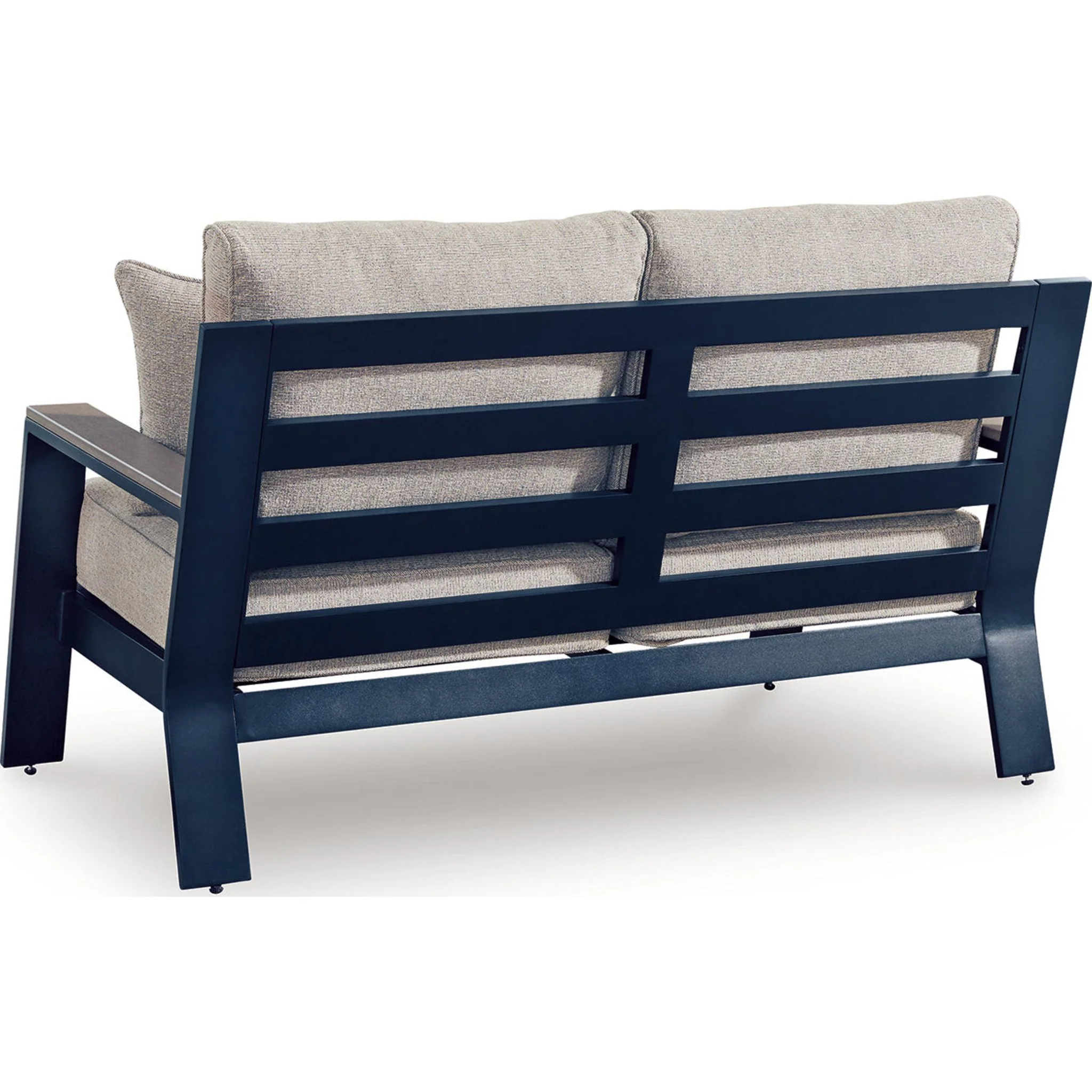 East Beach 2 Piece Outdoor Seating - Navy Blue/Driftwood - Image 4