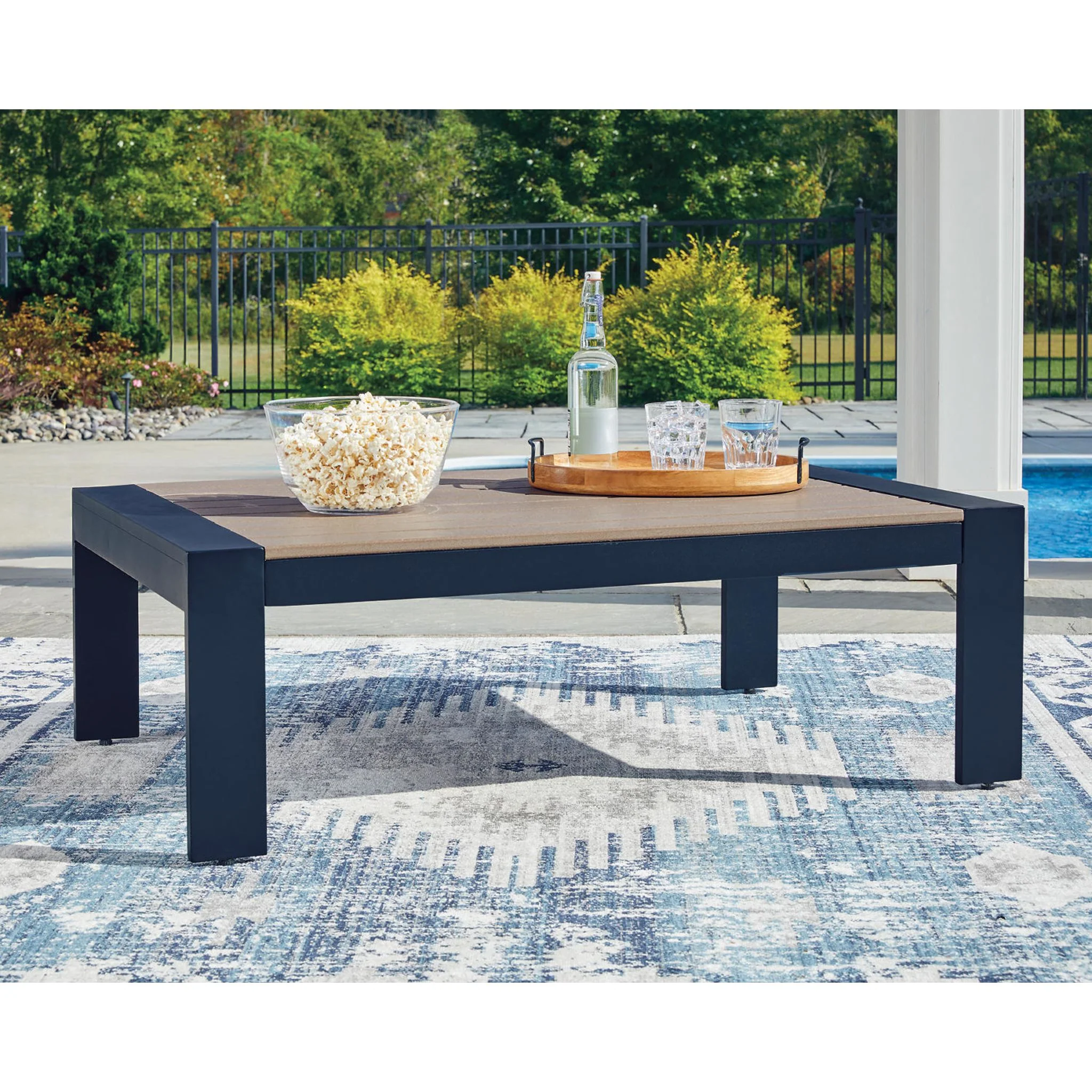 East Beach 3 Piece Outdoor Seating - Navy Blue/Driftwood - Image 5
