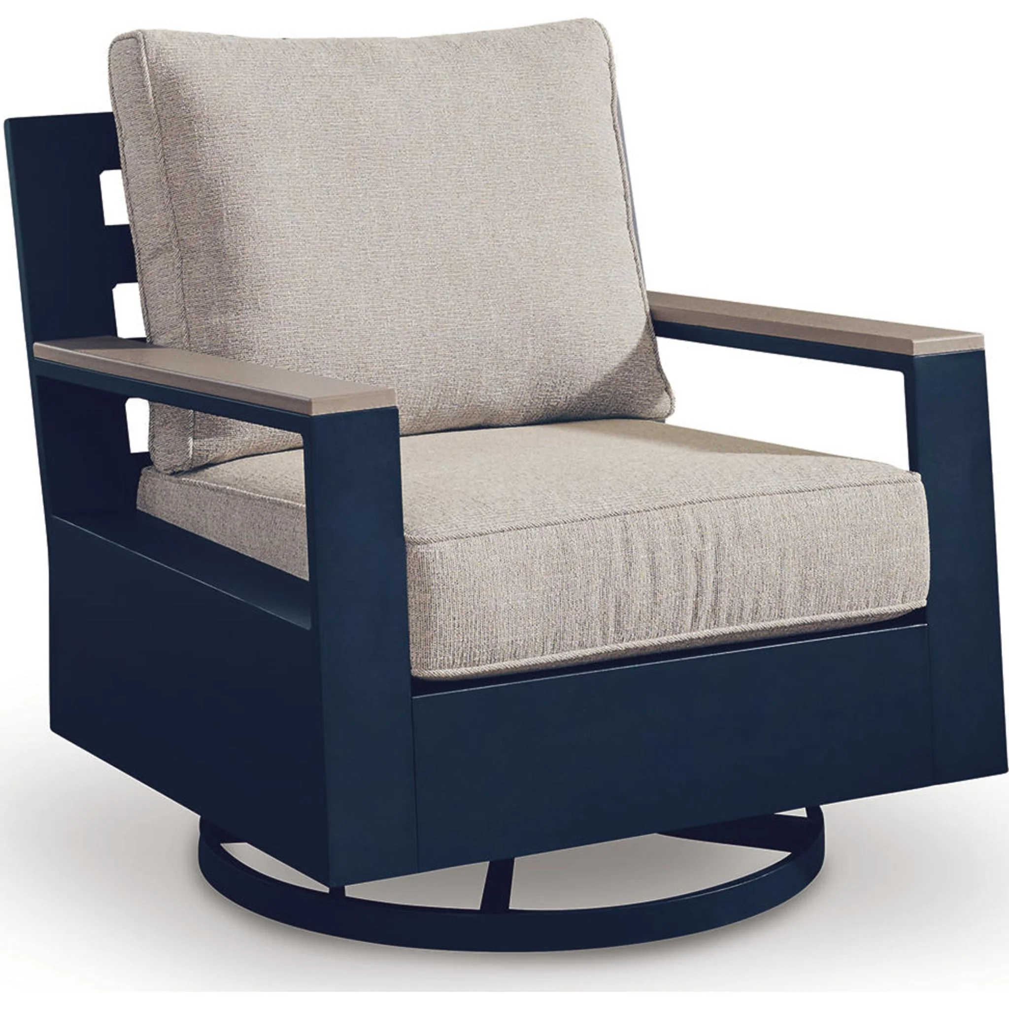 East Beach 3 Piece Outdoor Seating - Navy Blue/Driftwood - Image 2