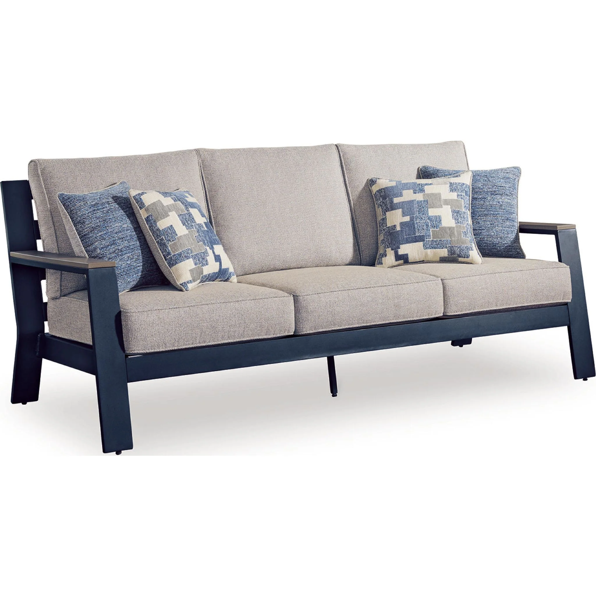 East Beach 3 Piece Outdoor Seating - Navy Blue/Driftwood - Image 6