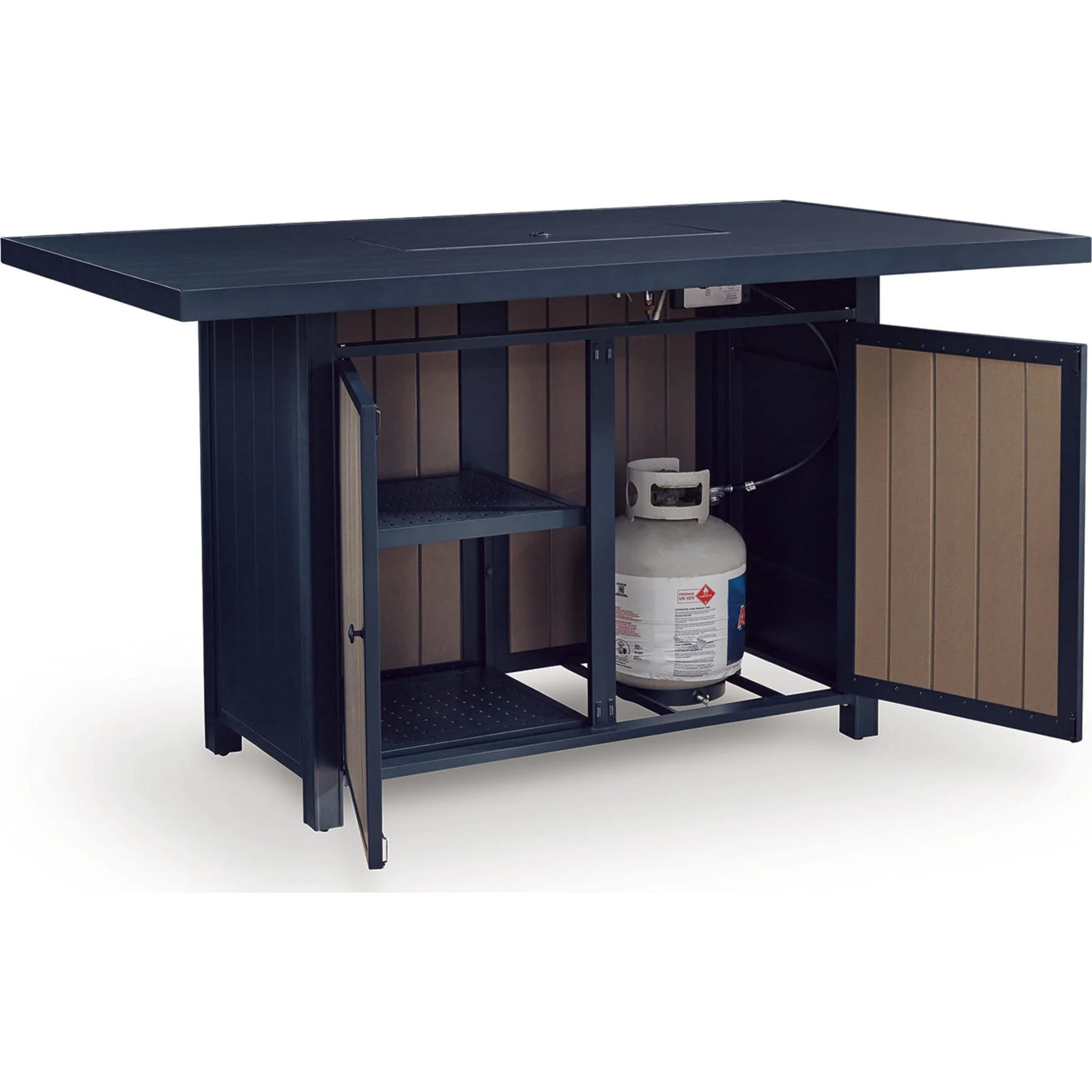 East Beach 5 Piece Outdoor Bar Set - Navy Blue/Driftwood - Image 10