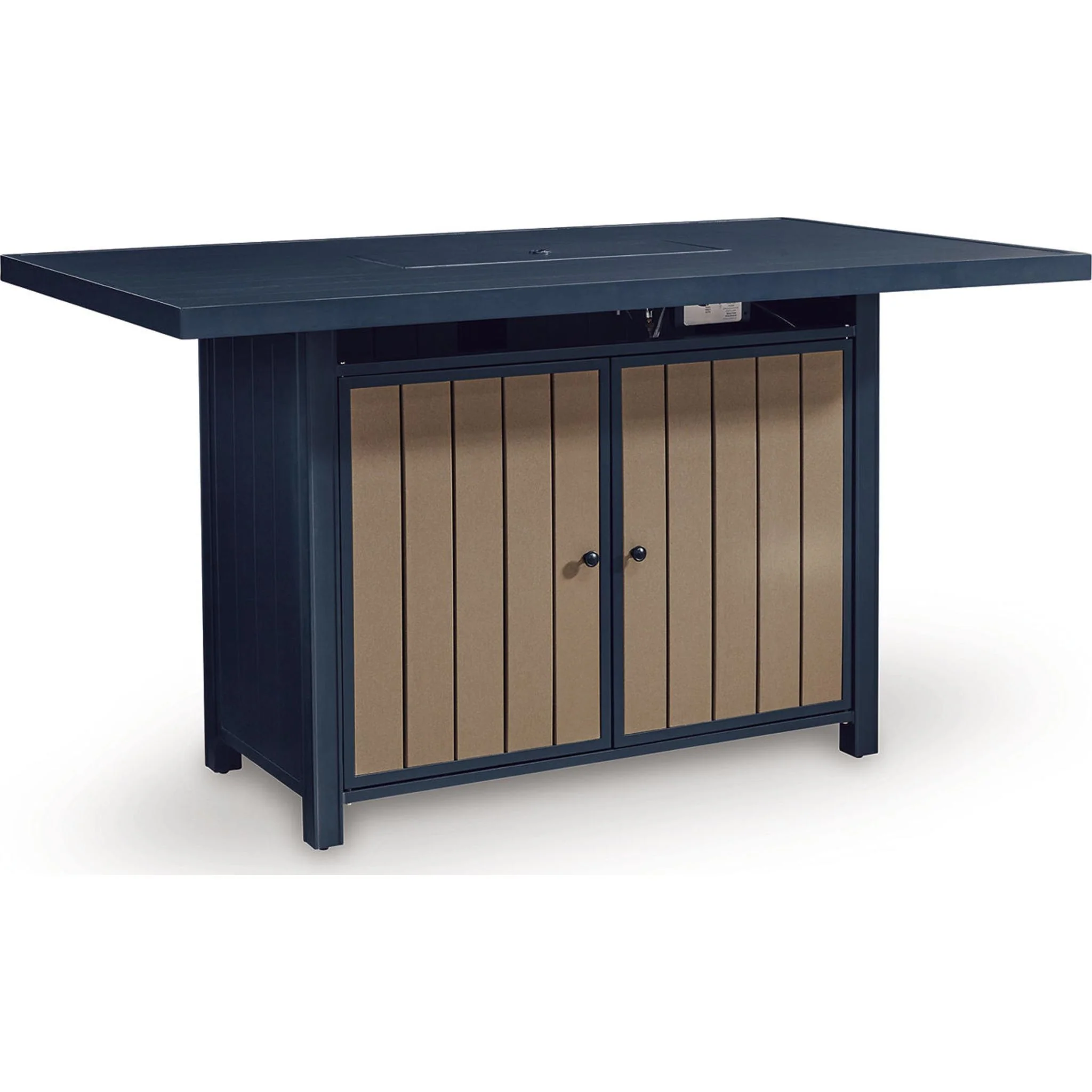 East Beach 5 Piece Outdoor Bar Set - Navy Blue/Driftwood - Image 7