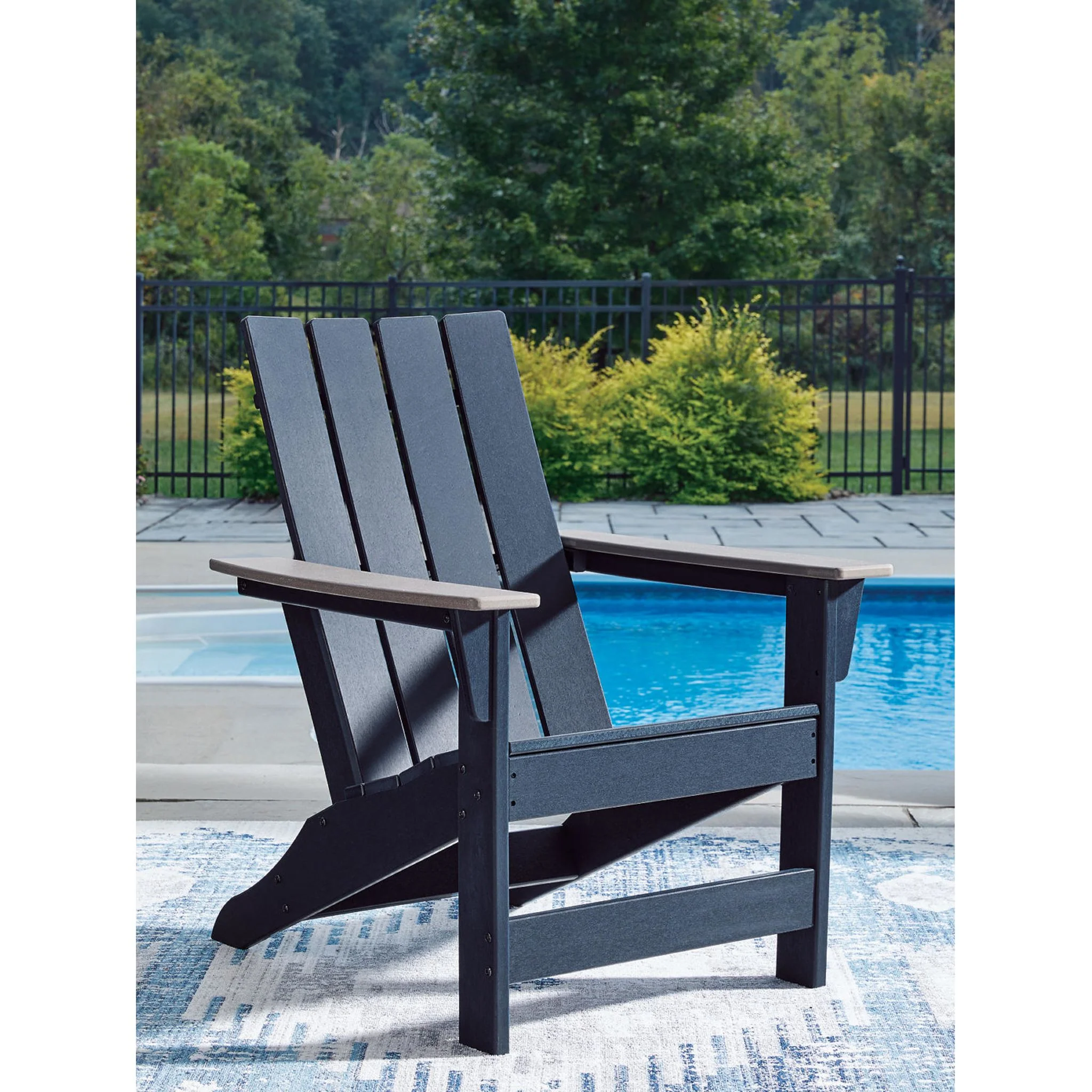 East Beach Adirondack Chair - Navy Blue/Driftwood - Image 2