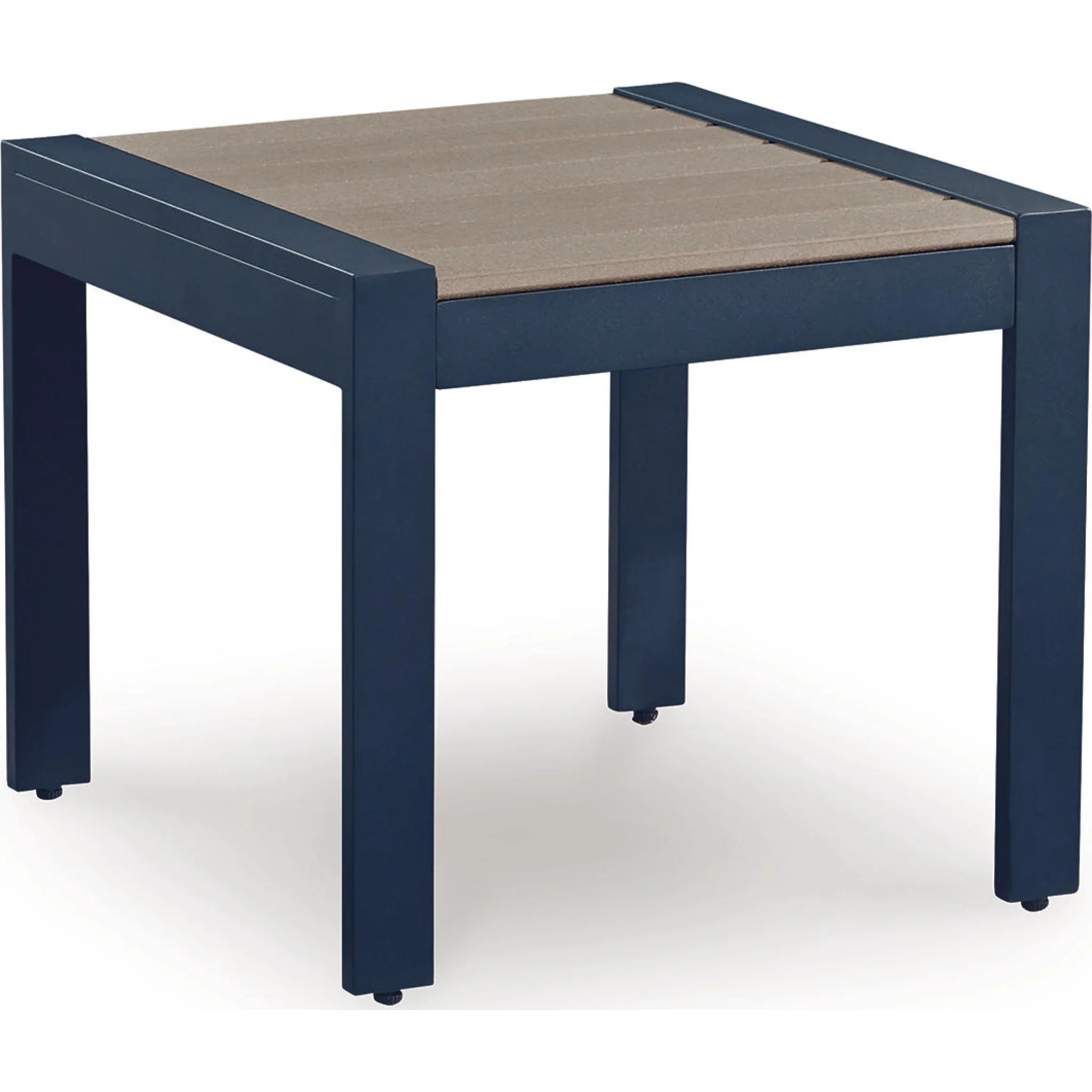 East Beach Outdoor End Table - Navy Blue/Driftwood