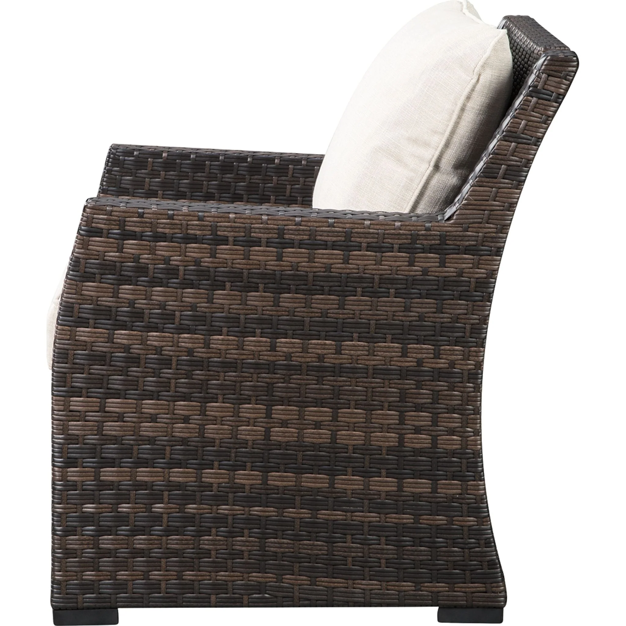 Easy Isle Outdoor Lounge Chair with Cushion - Dark Brown/Beige - Image 3