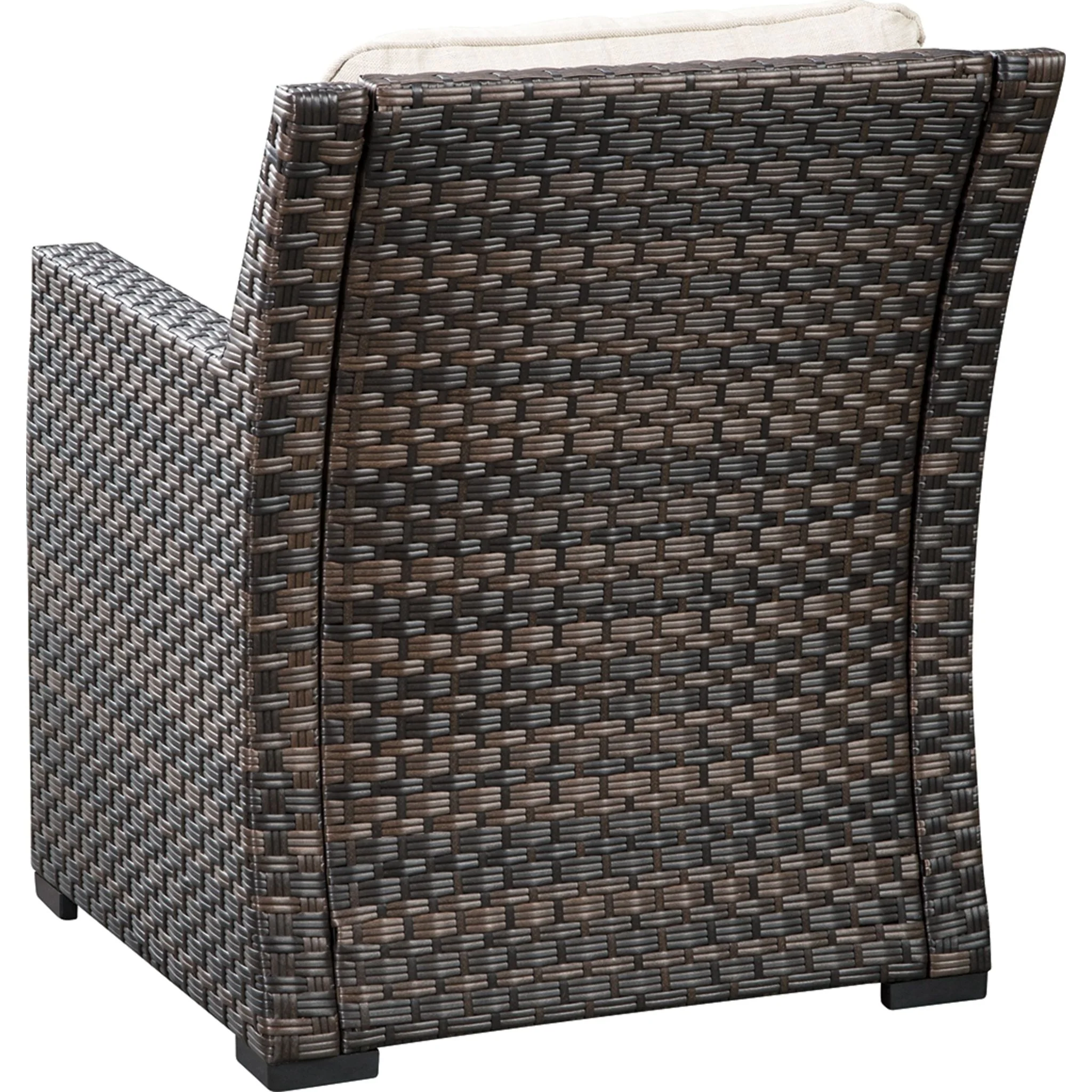 Easy Isle Outdoor Lounge Chair with Cushion - Dark Brown/Beige - Image 5