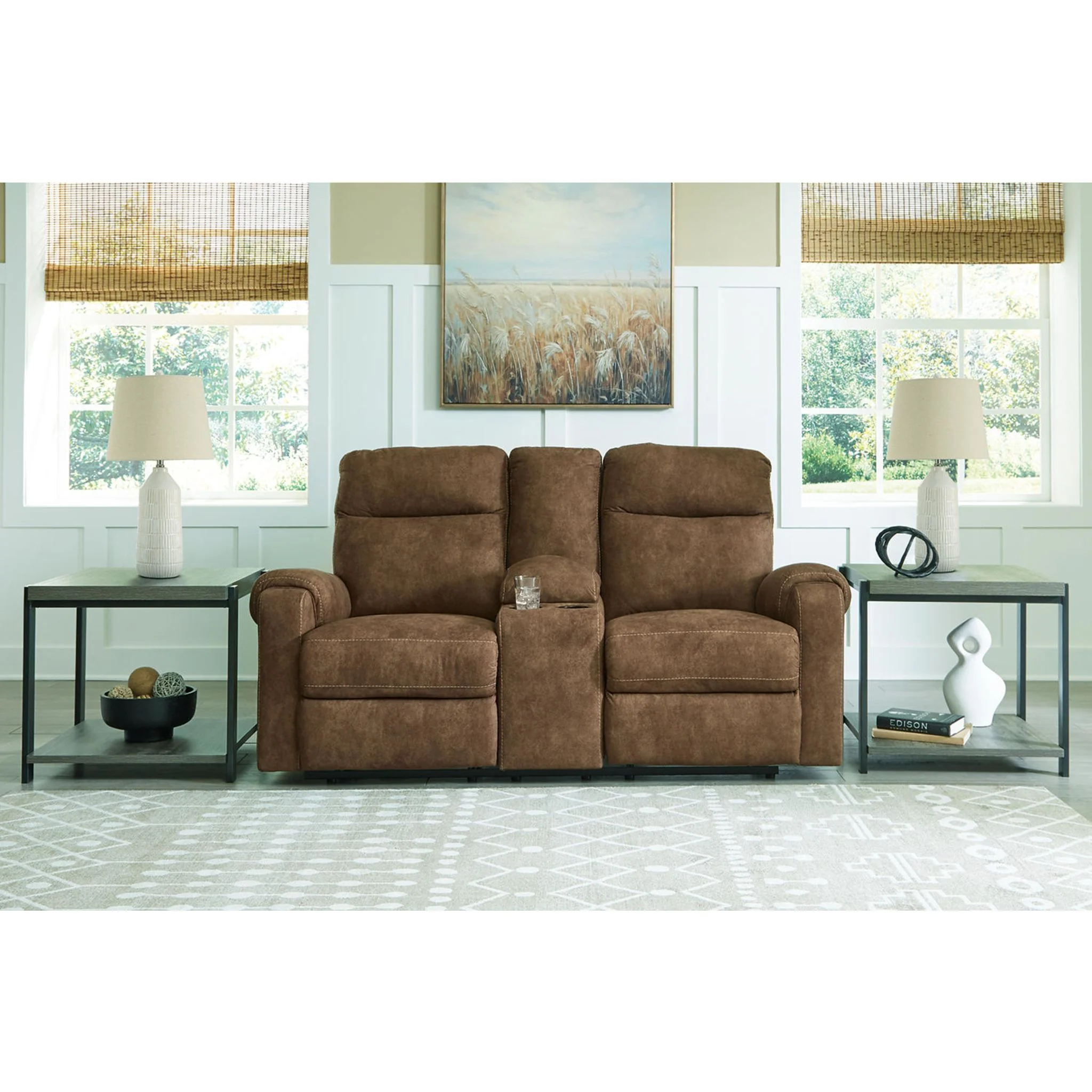 Edenwold Reclining Loveseat with Console - Brindle - Image 2