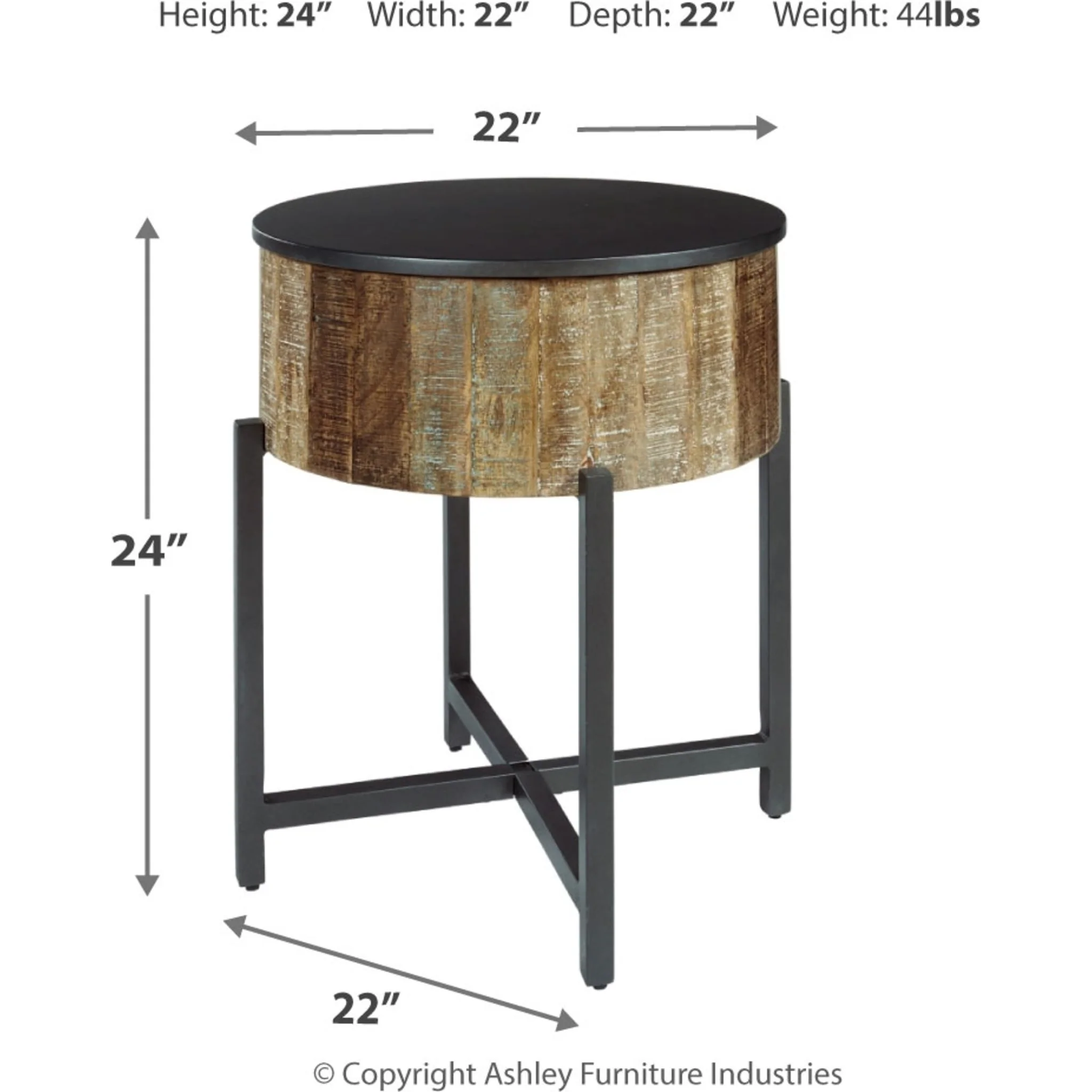 Edgewood End Table - Gray/Brown - Image 7