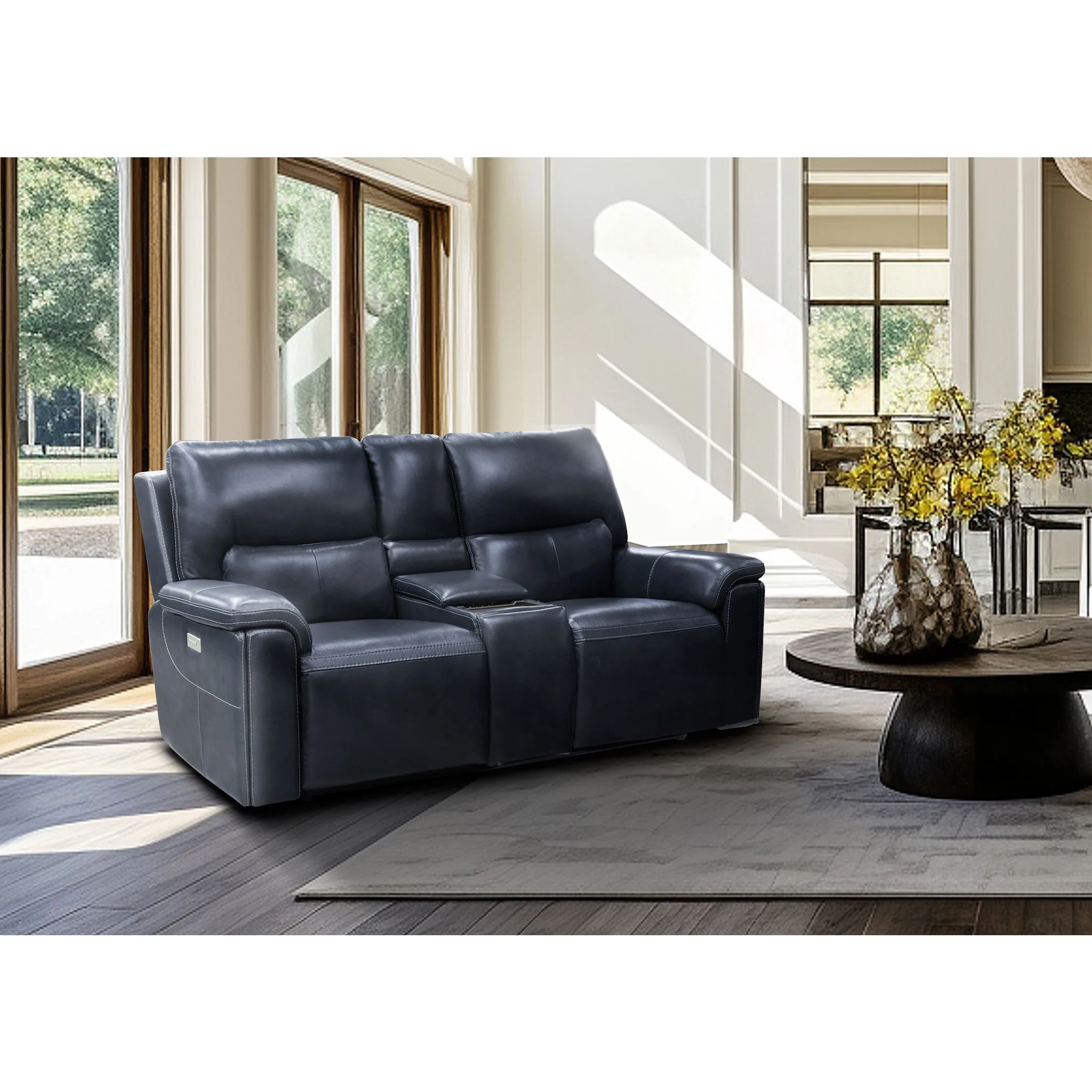 Edward Power Reclining Loveseat - Sorrento Ocean - Image 7