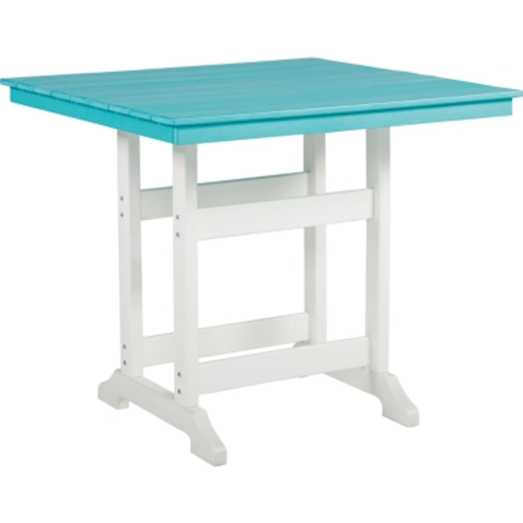 Eisely Outdoor Counter Height Dining Table - Turquoise/White